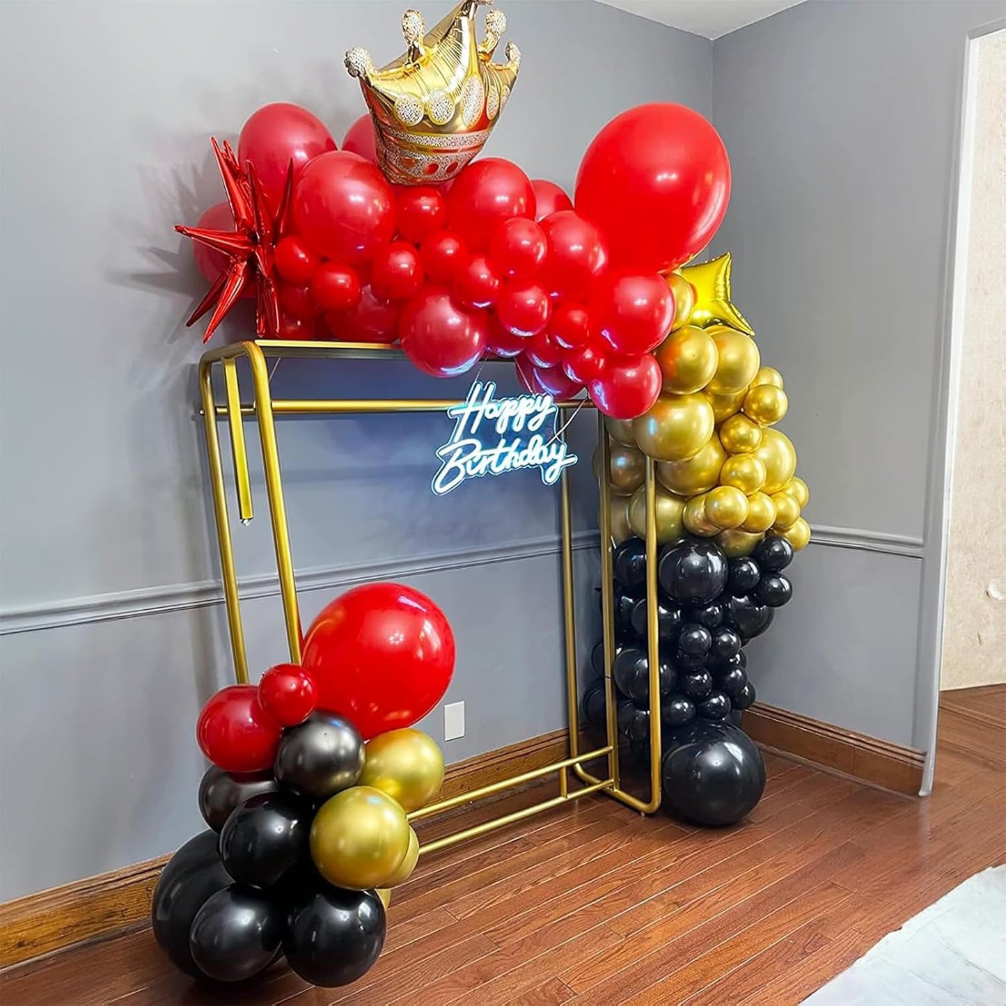 Red and Black Balloon, 60 Packs 12 Inch Red Black and Gold Balloon, Black Red Balloons for Casino Theme Party Decorations Graduation New Year Party Birthday Decorations