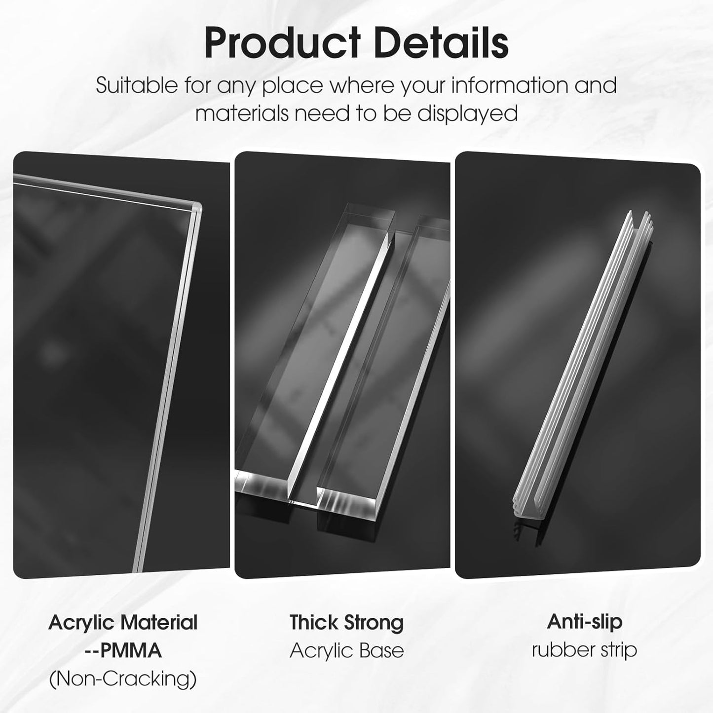 MaxGear Acrylic Sign Holder 8.5 X 11 Inches 6 Pack, Double Sided Plastic Display Stands Table Top Acrylic Frame, Clear Paper Holder Menu Flyer Stand for Stores, Restaurants, Hotels, Office