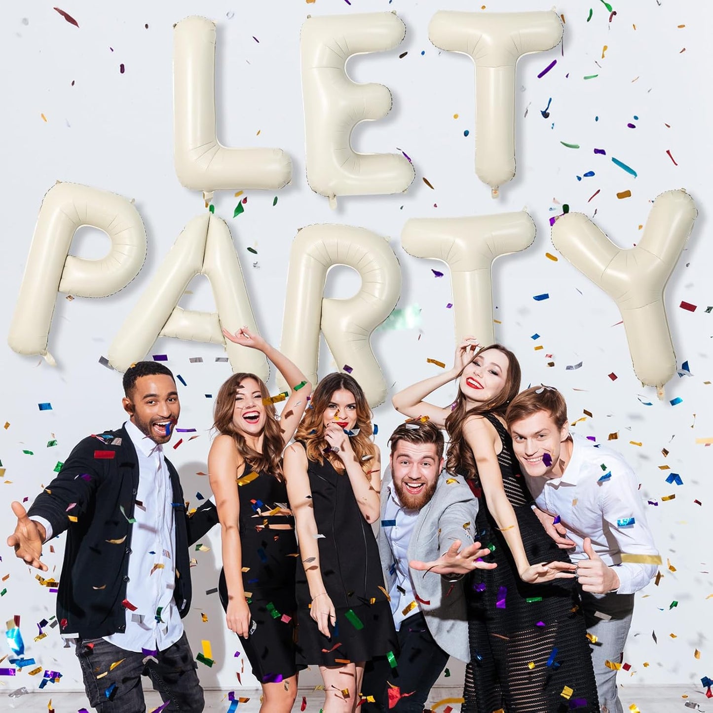 Giant Alphabet P Foil Name Balloons, Cream Ivory White Inflatable Word Balloons P Letters Birthday Decor, 40 Inch Mylar Beige A-Z Custom Letter Balloons for Girls Baby Shower Party Decoration Supplies