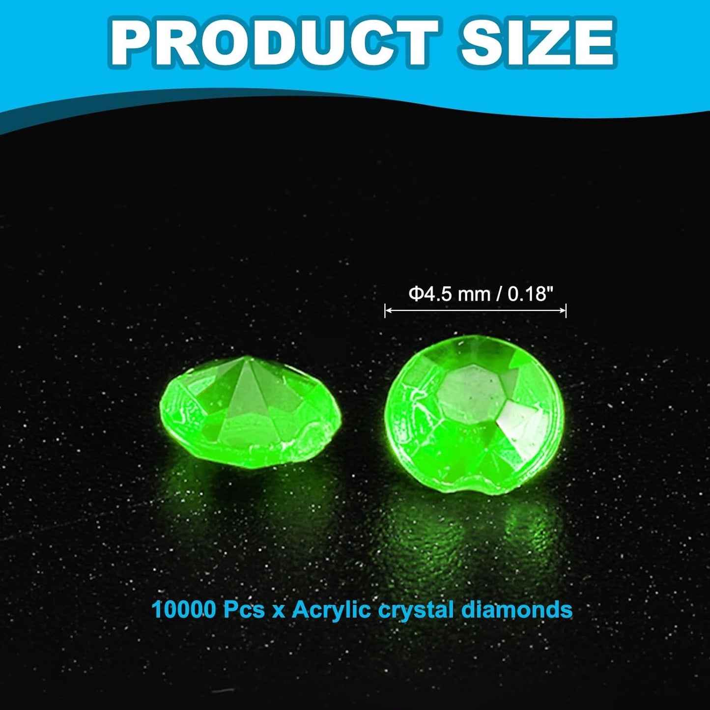 PATIKIL 10000 Pcs Wedding Table Scatter Confetti Crystals 4.5mm Acrylic Diamonds Vase Fillers Gems for Table Centerpiece Decorations Party Vase Beads, Grass Green