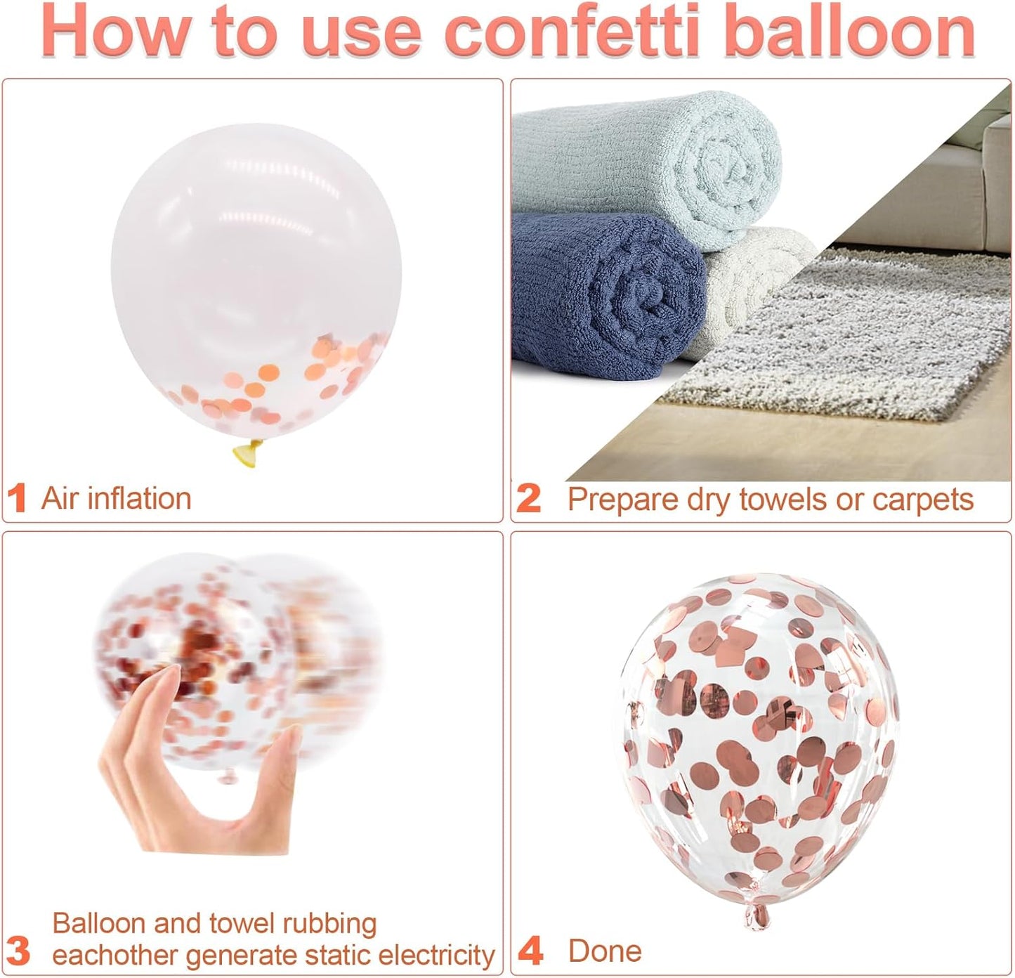 Bezente Rose Gold Confetti Latex Balloons - 60 Pack 12 inch Helium Rose Gold Confetti Balloons for Wedding Birthday Anniversary Bridal Shower Party Decorations