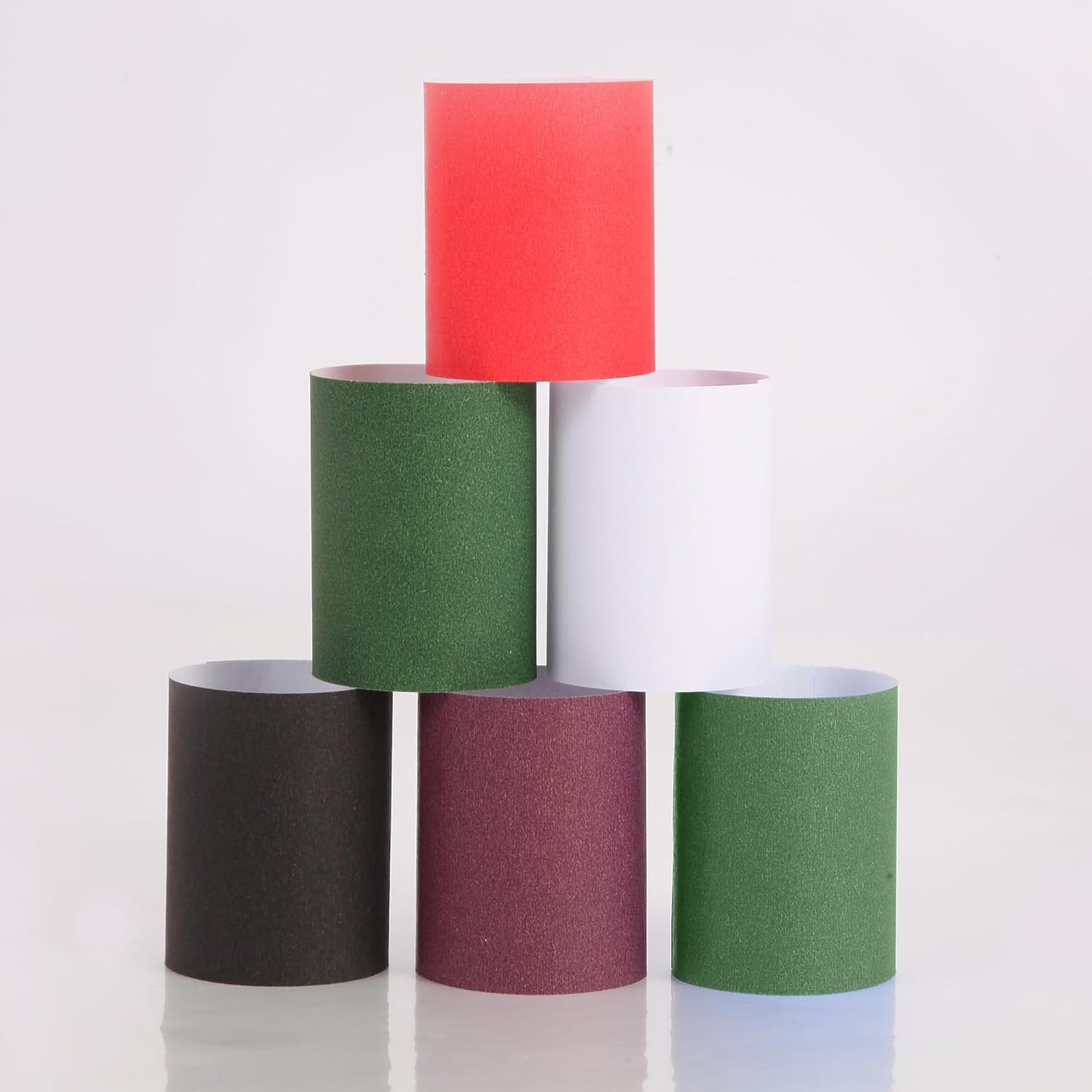 2500pcs Self-Adhesive Napkin Bands & Silverware Wraps, 5 Colors (Burgundy/Red/White/Black/Hunter Green) – Thickened Napkin Rings for Weddings, Restaurants, Party Decor