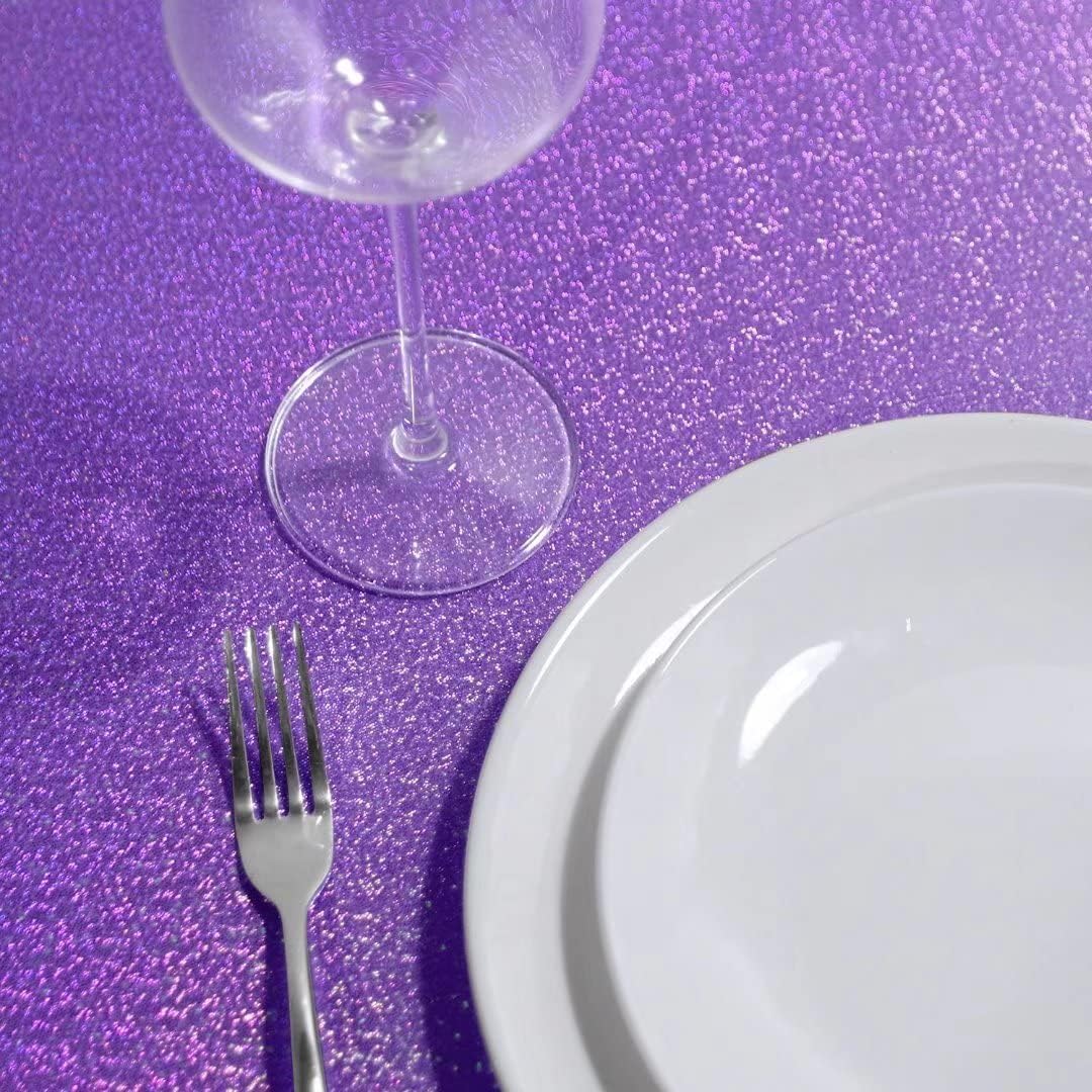 Fitable Sequin Tablecloth for Parties 60x120 Inch - Sparkle Glitter Table Cloth Laser Rectangle Overlay for Wedding Baby Shower Ceremony Birthday Holiday Banquet Decor, Purple