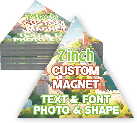 KETABAO – 7" Customized Triangle Magnetic Pictures Magnet for Refrigerators, Storage Cabinets and Cars – Personalized Gift Ideas