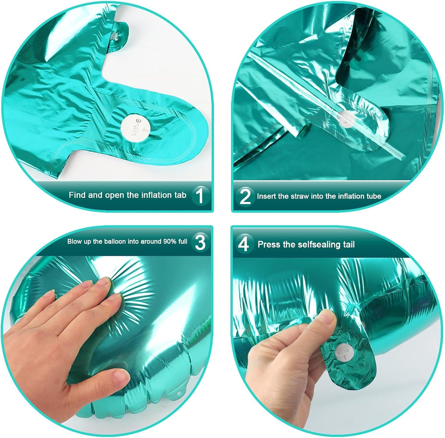 Large 40 Inch Teal Blue 3 Number Balloon, 3 13 23 30 33 36 38 Teal Blue Birthday Party Decorations, Numbers Three Foil Balloons for Anniversary Party Graduations Celebration Supplies