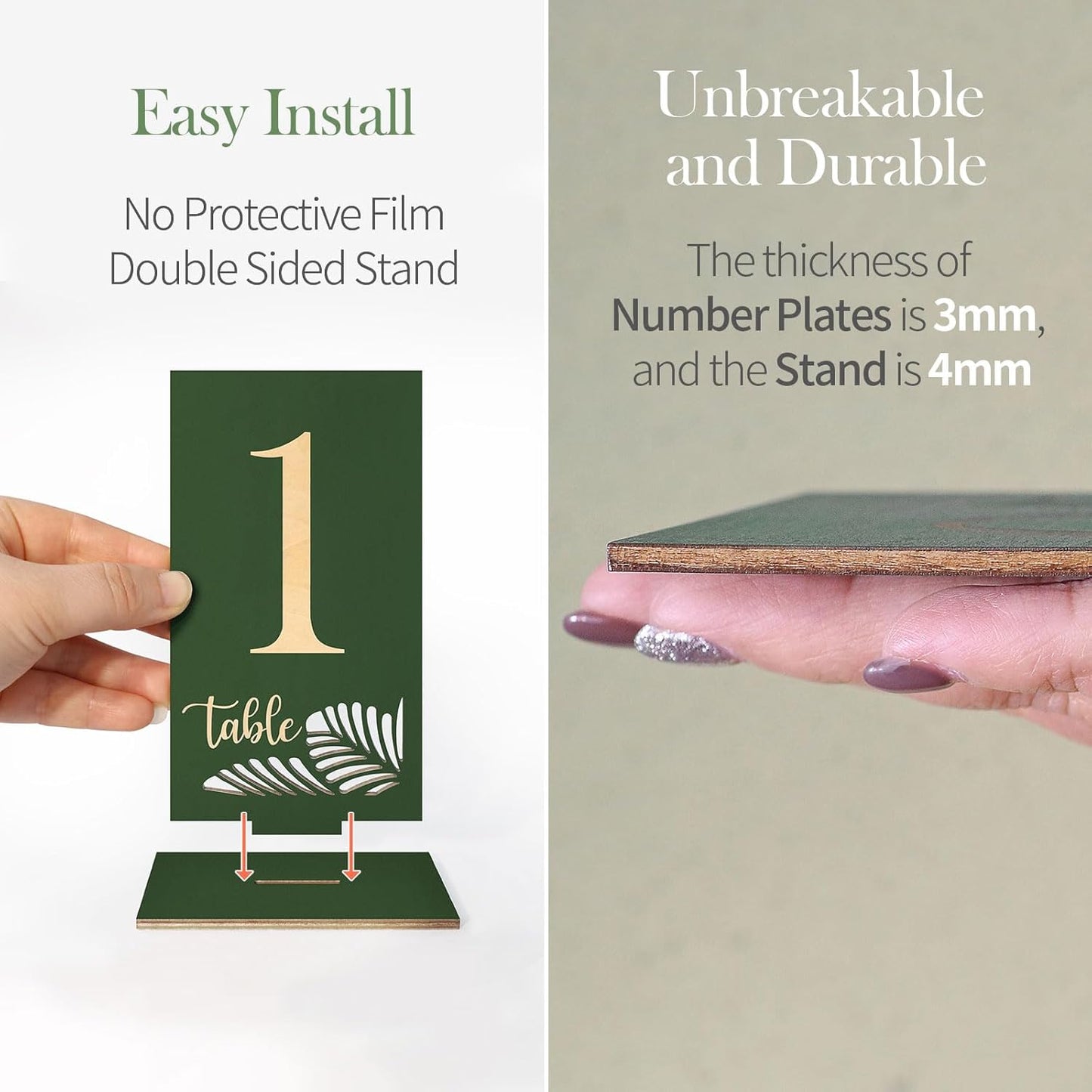 Wooden Table Numbers 1-25,3.2x5.8 Inch Double Sided Rustic Olive Green Wedding Table Number Signs with Wooden Base,Wedding Centerpieces for Banquet Restaurant Party Decor(Olive Green, 1-25)