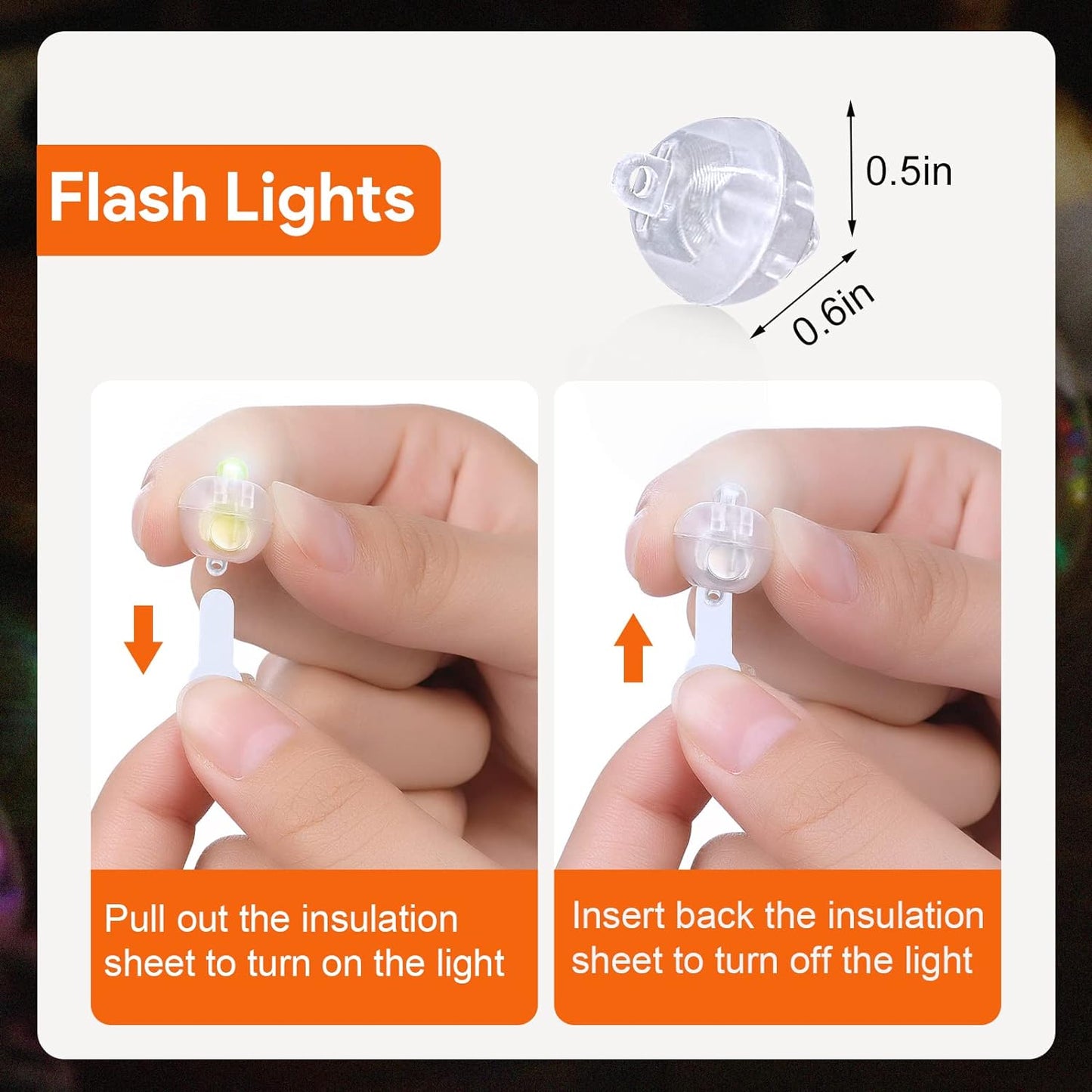 100PCs Mini Led Lights,Flash Led Balloons Light 5 Colors for Party Decorations Neon Party Lights for Paper Lantern Easter Eggs Birthday Wedding Halloween Christmas Decoration - Blinking Mix Color