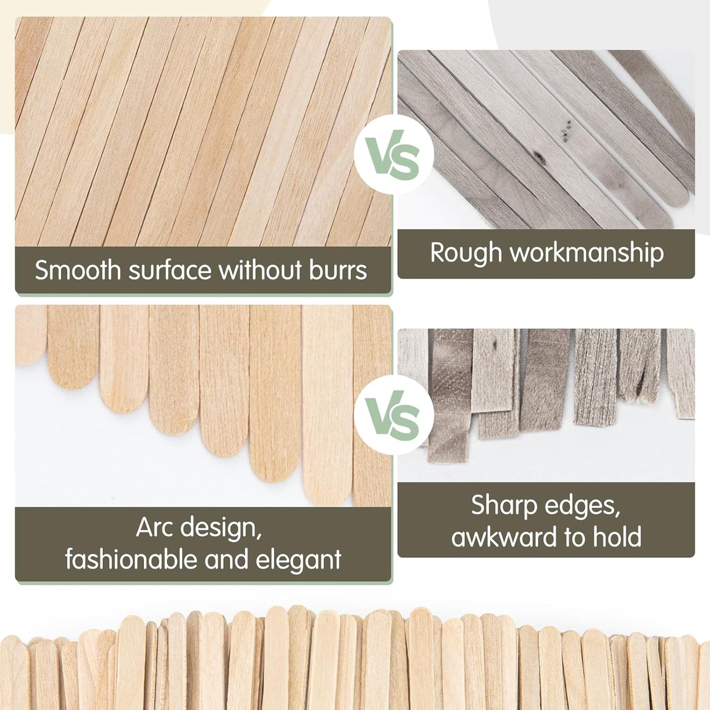 WISYOK 500 PCS Coffee Stirrers, 7 Inch Premium Birch Wood Sticks, Smooth Round Ends, Splinter-Free Disposable Stir Sticks for Coffee, Cocktails, Office, Home Use