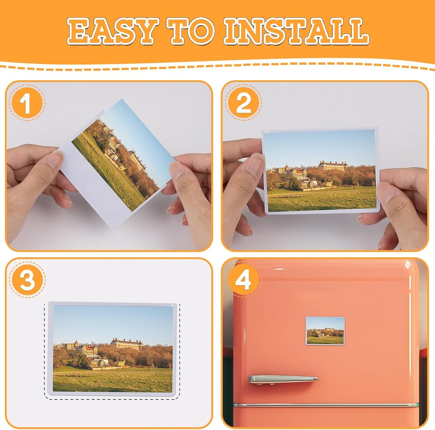 VNDUEEY 15 Pack Magnetic Picture Frames 2.5x3.5, Reusable Pocket Photo Frames for Fridge and Locker, Perfect for Home, Office, School, and Celebrity Photo Cards