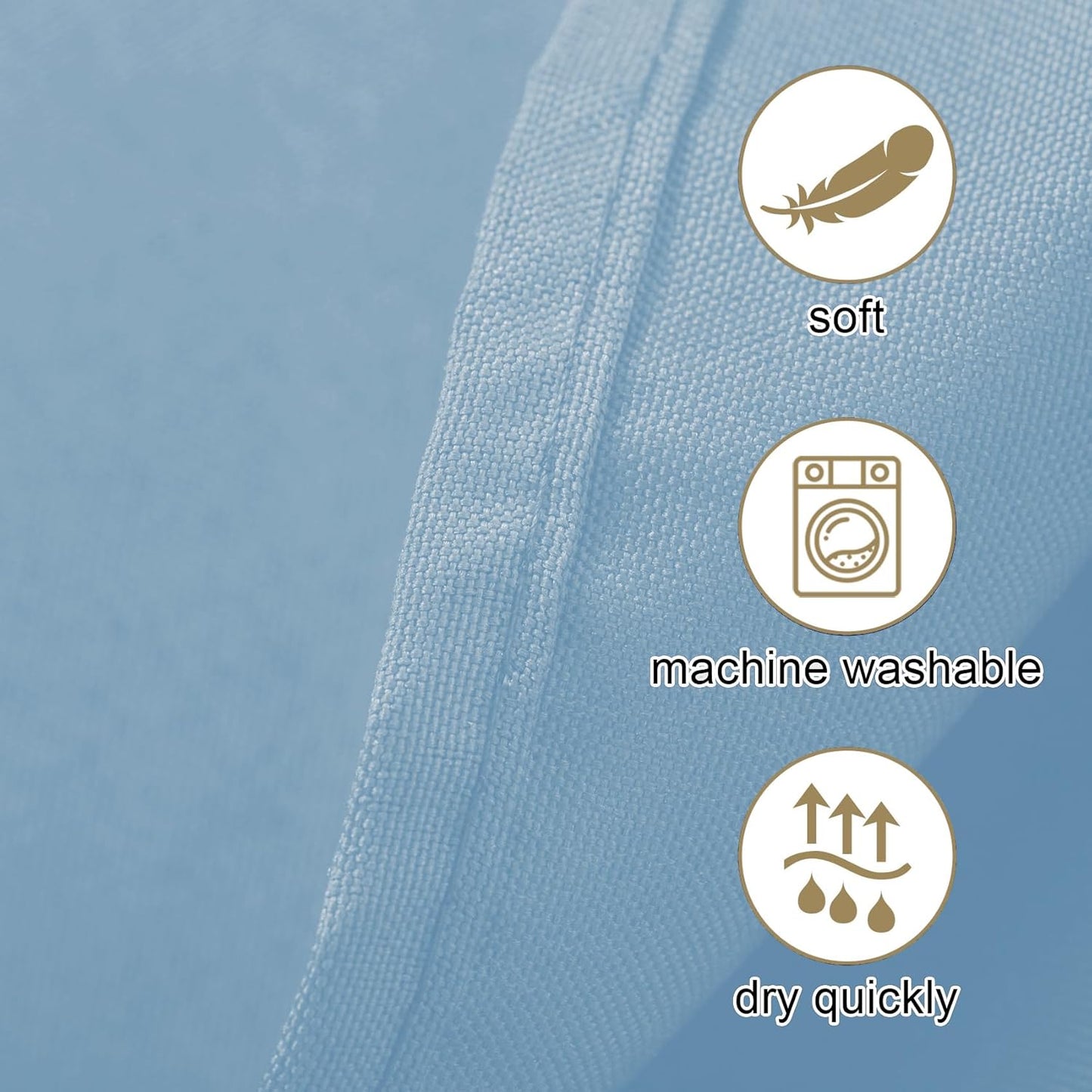 Ascoza 2pack 90 Inch Blue Mist Round Tablecloth in Washable Polyester Fabric for Wedding/Banquet/Restaurant/Parties