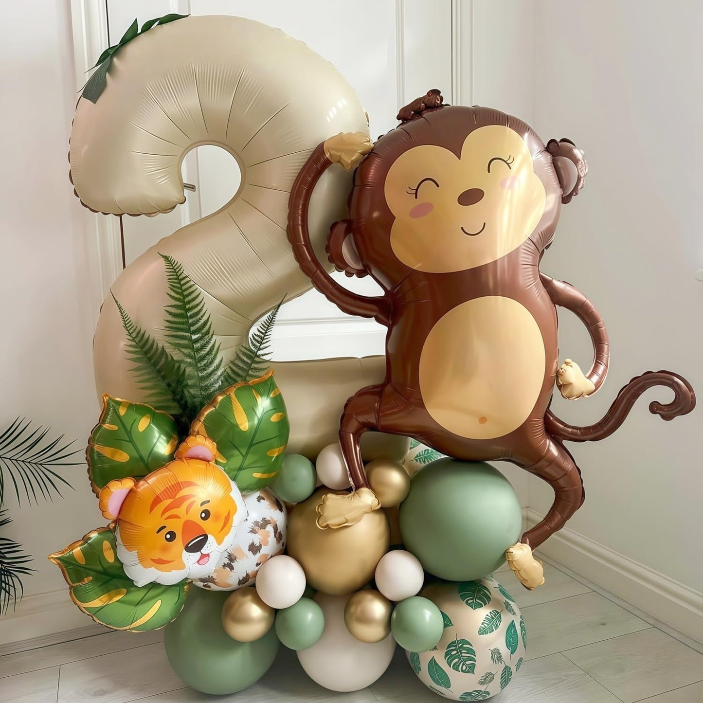 Cream 1 Balloon Number 40 Inch Cream White Number 1 Balloon Helium Mylar 1 Balloon for Birthday Party Decoration