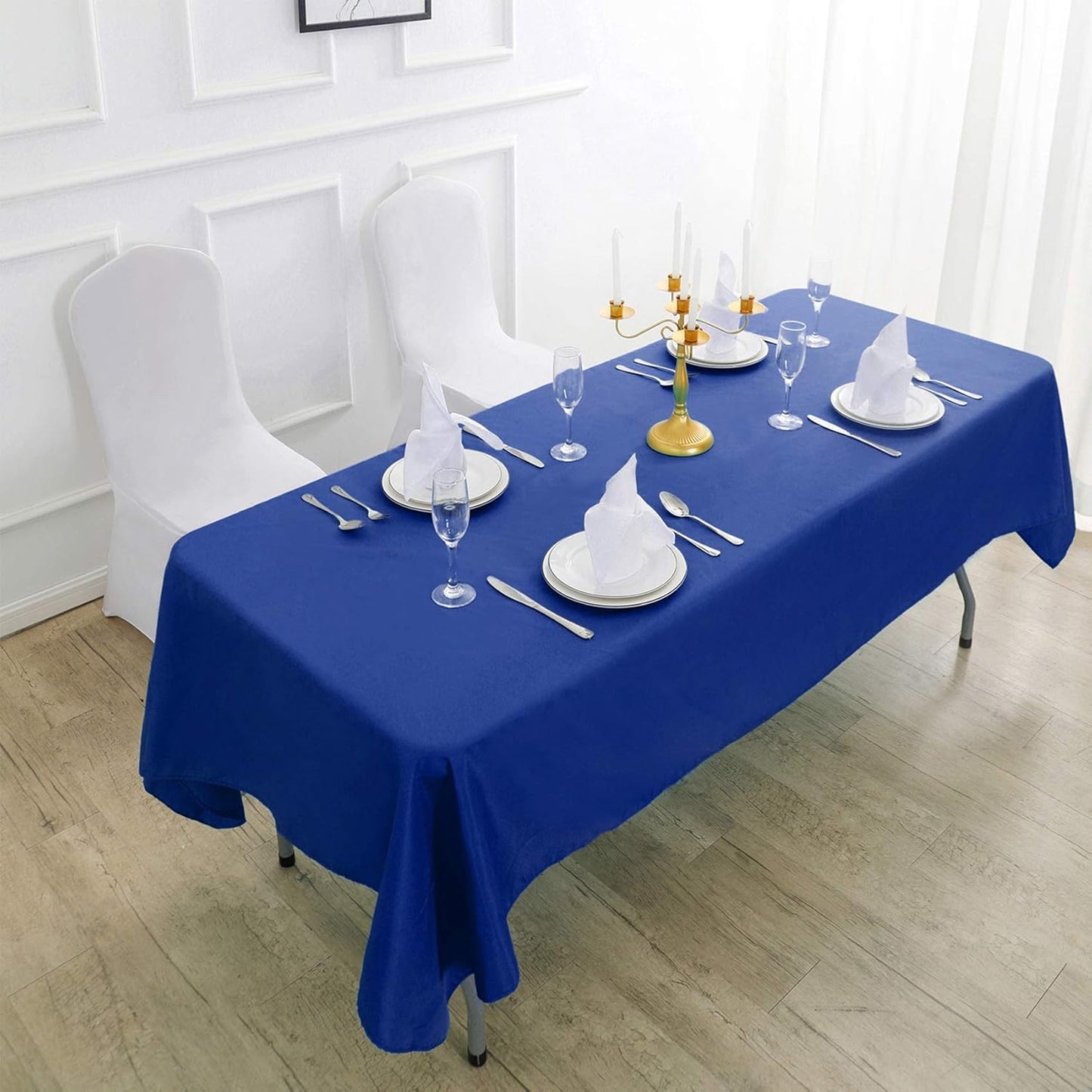 Rectangle Tablecloth 60x102 inch Washable Polyester Fabric Table Cloth for Wedding Party Dining Banquet Decoration（60x102, Royal Blue）