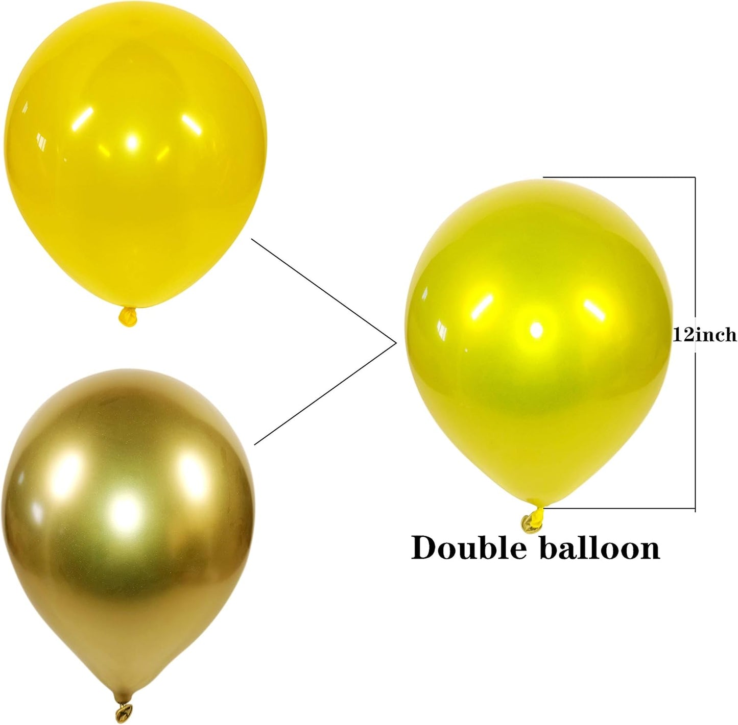 Metallic Colorful Balloons 50 pcs 12 inch Colorful Balloons Double Layer Multicolor Balloons are More Durable Suitable for Wedding, Birthday Party Balloon Decoration.