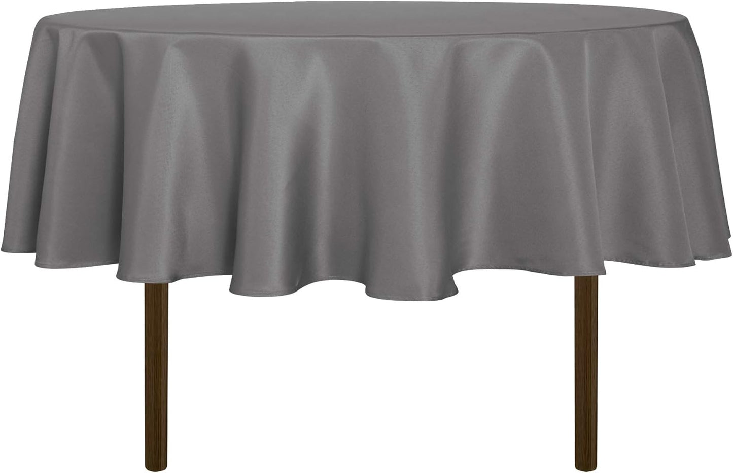 sancua Round Tablecloth - 70 Inch - Water Resistant Spill Proof Washable Polyester Table Cloth Decorative Fabric Table Cover for Dining Tables, Buffet Parties and Camping, Light Grey