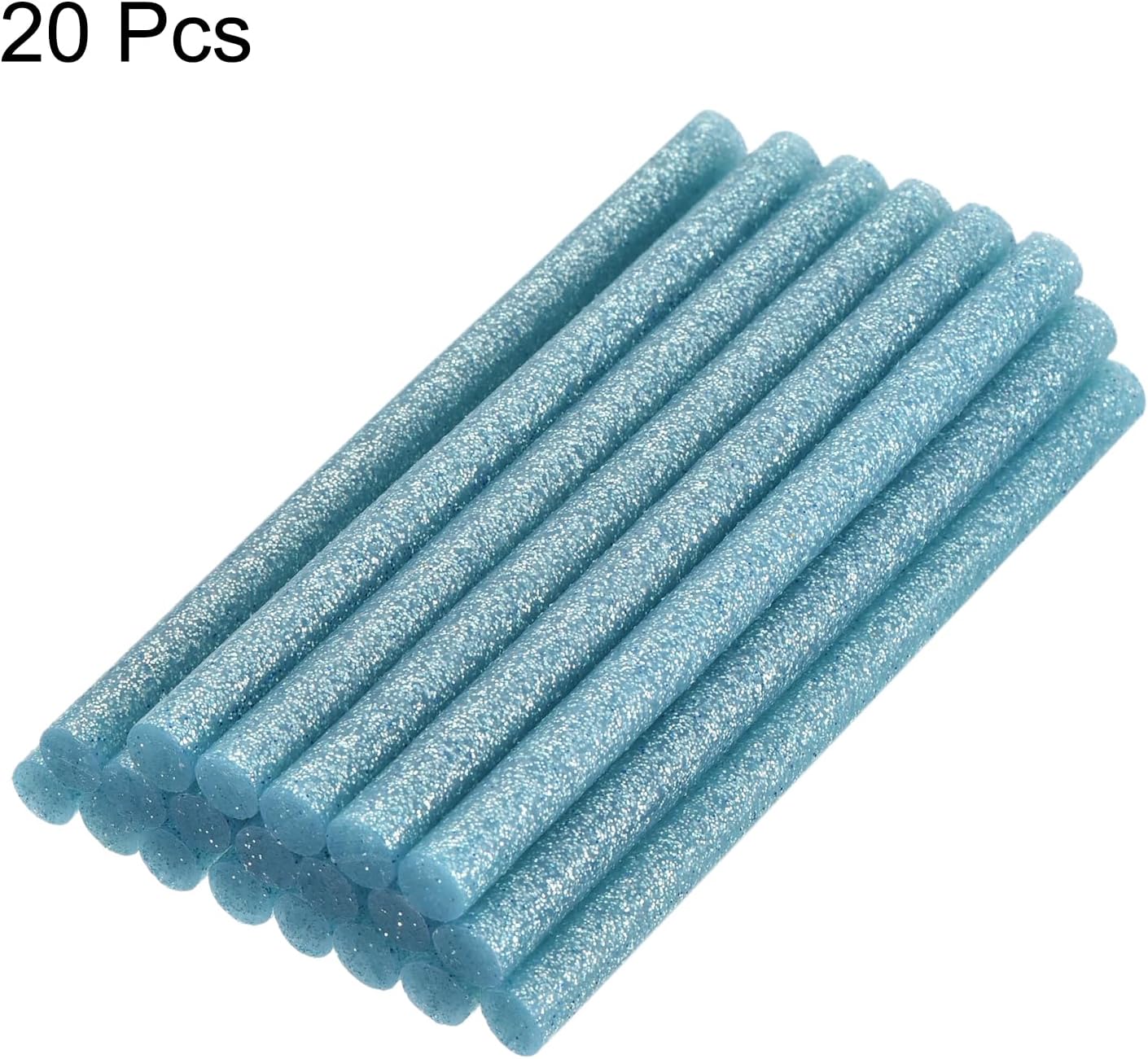 uxcell 20pcs Hot Glue Sticks for Glue Gun 7mm/0.27-inch x 4-inch Mini Hot Melt Adhesive Glue Stick Glitter Sky Blue