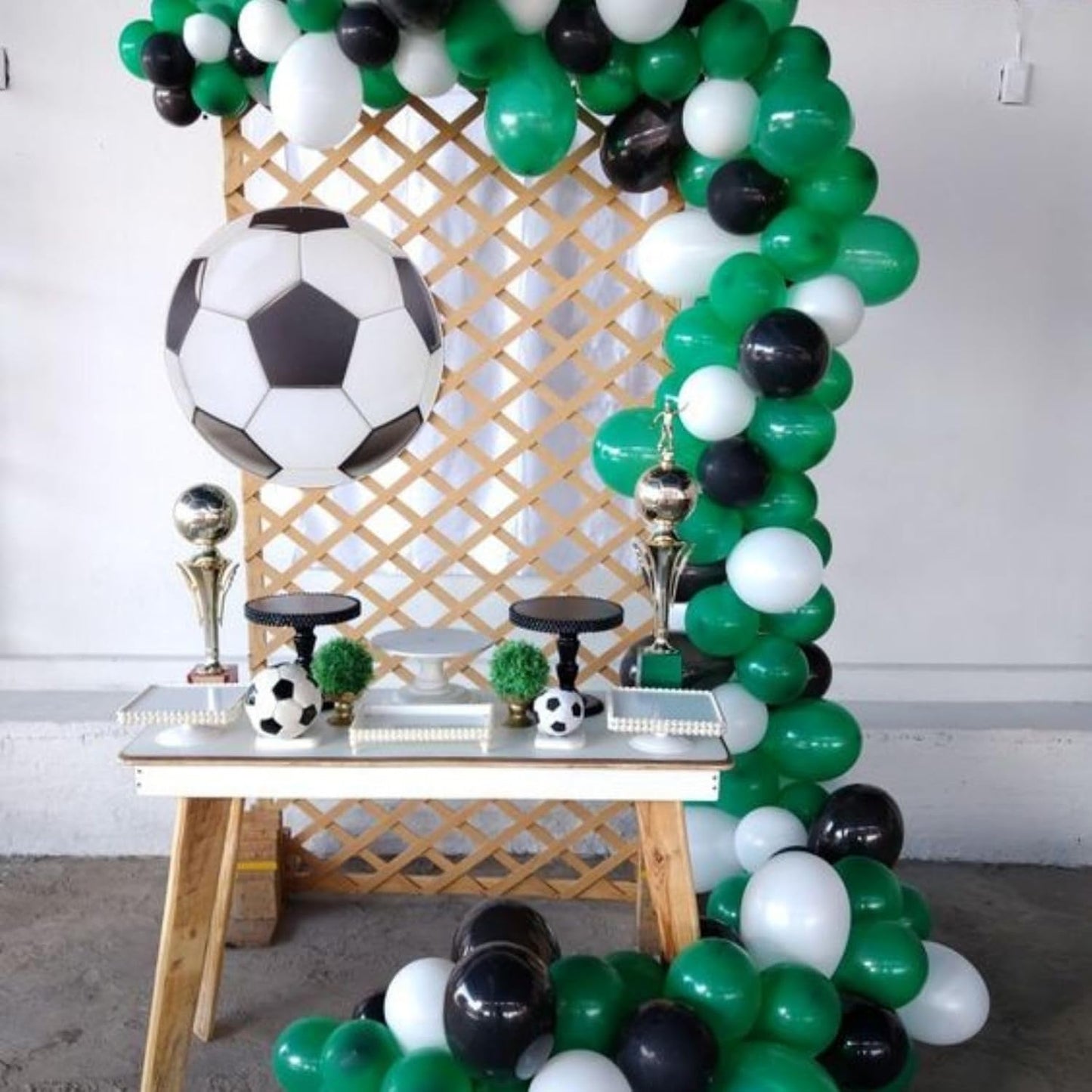 Paready Green Black Balloons, 60 Pcs 12 Inch Dark Green Metallic Silver Balloons, Black Green White Party Latex Balloons for Video Game, Football Party, Baby Shower, Birthday, Graduation Decoration