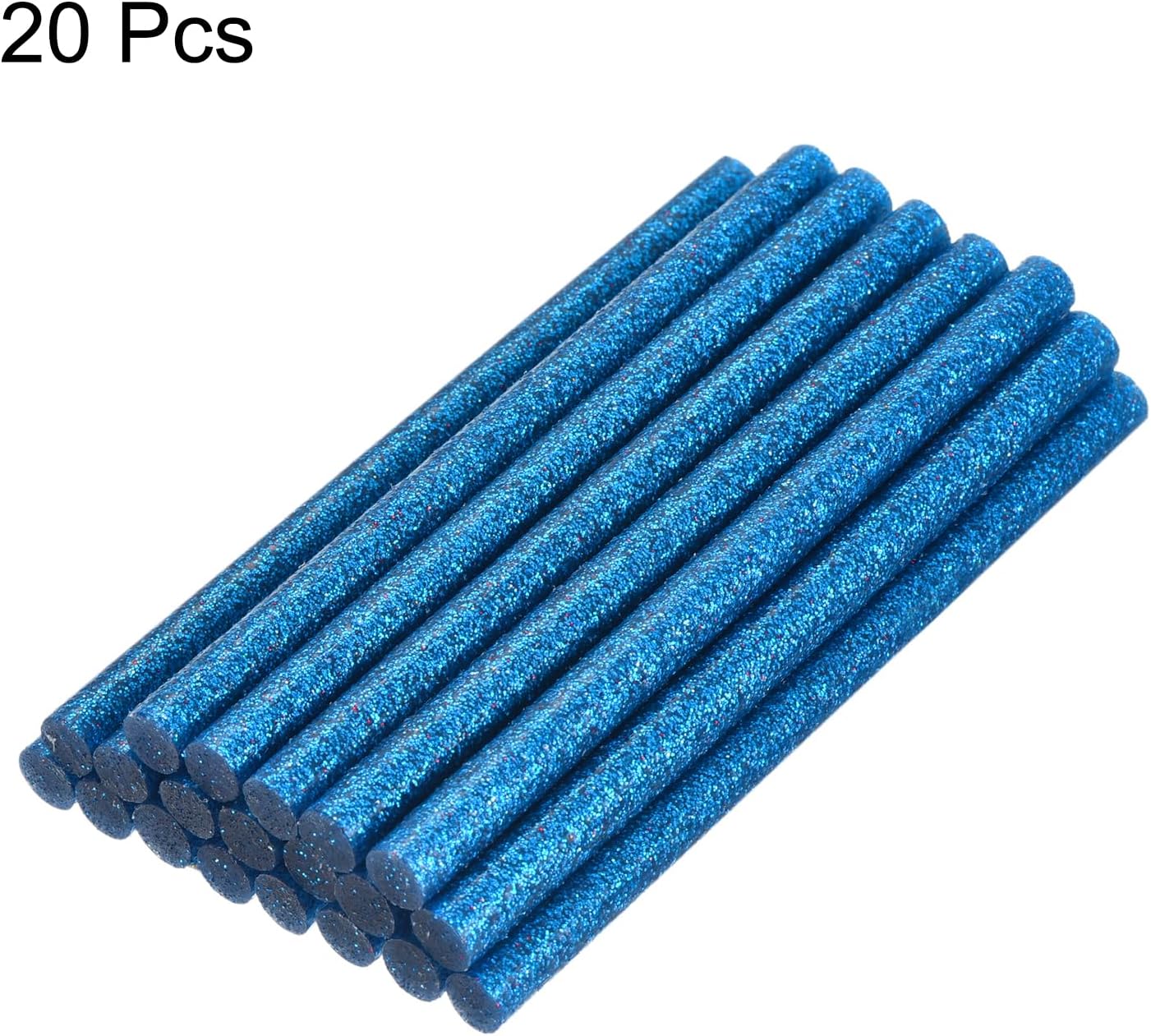 uxcell 20pcs Hot Glue Sticks for Glue Gun 11mm/0.43-inch x 6-inch Mini Hot Melt Adhesive Glue Stick Glitter Blue
