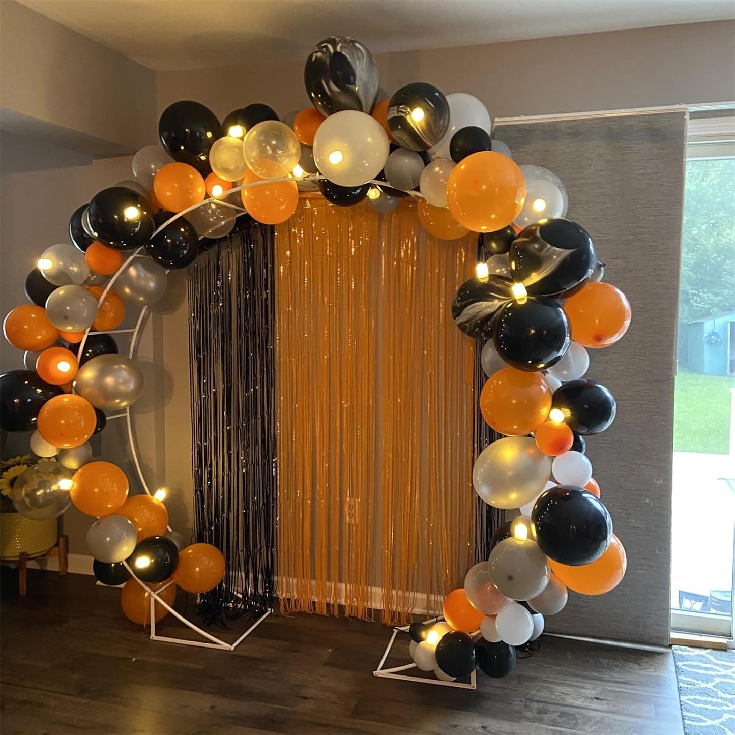Orange and Black Halloween Balloons Set, 60Pcs 12 Inch Orange Black Marble White Latex Balloons with Bats Orange Black Confetti Helium Balloon for Happy Halloween Birthday Party Wedding Decorations