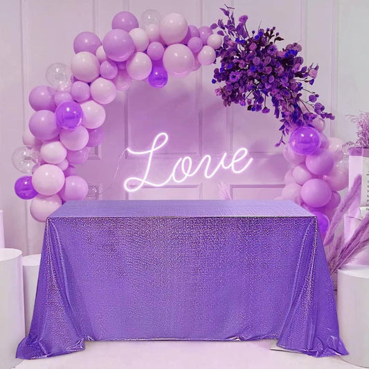 Fitable Sequin Tablecloth for Parties 60x120 Inch - Sparkle Glitter Table Cloth Laser Rectangle Overlay for Wedding Baby Shower Ceremony Birthday Holiday Banquet Decor, Purple
