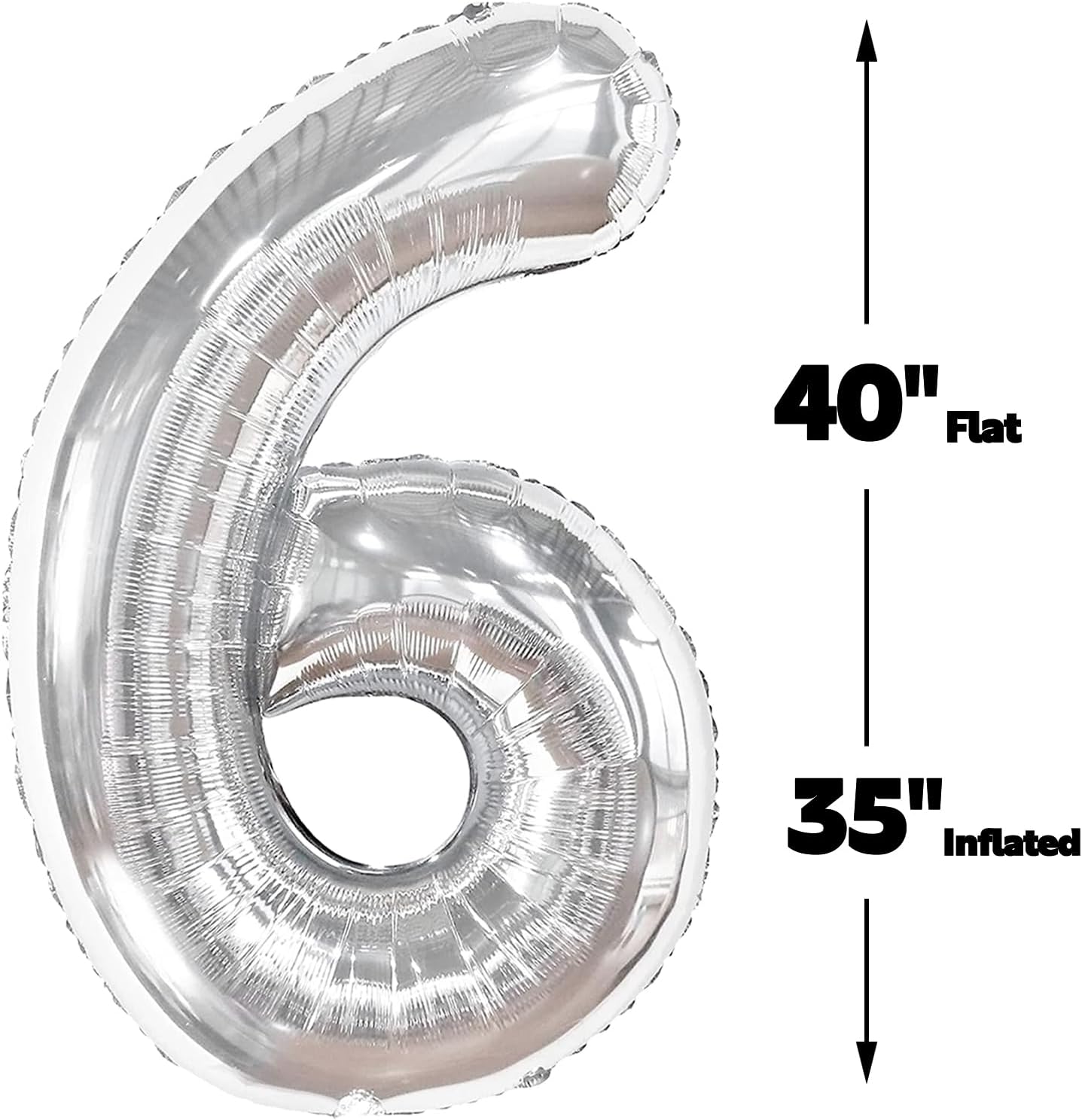 40 Inch Silver Mylar Foil Number 16 Birthday Balloon, Digital Balloons for 16 Boy Girl Party Decorations Supplies, Big Helium Balloon Numbers for 16 61 Men Women Anniversary