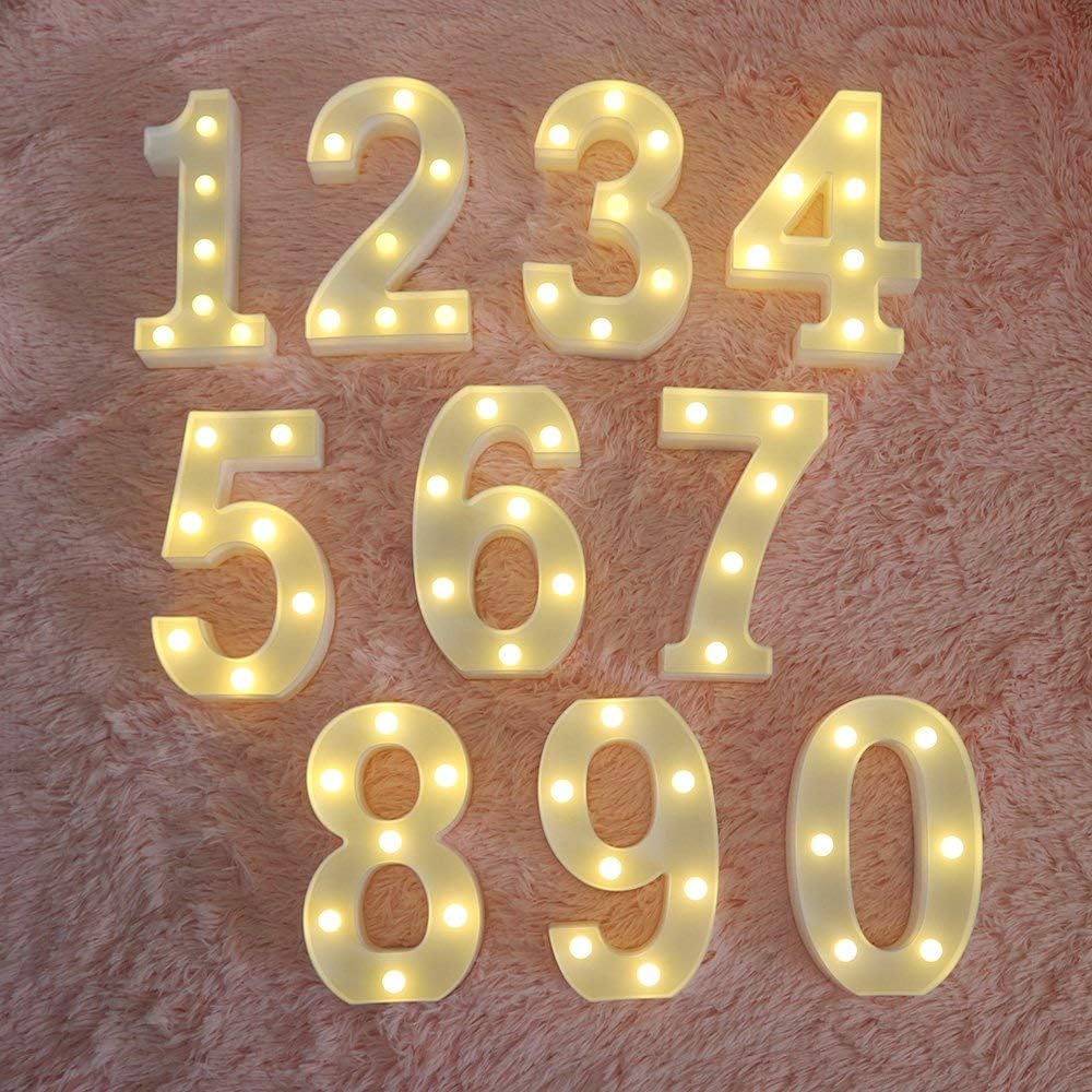 MUMUXI Marquee Light Up Letters | Large Light Up Numbers | Battery Powered and Bright with Every Letter of The Alphabet | for Wedding, Birthday, Party, Celebration, Christmas or Home Decoration (4)
