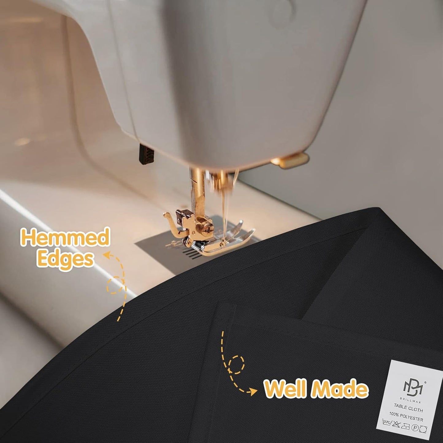 BRILLMAX 6 Pack Black Tablecloths for 6 Foot Rectangle Tables 90 x 132 Inch - 6ft Rectangular Bulk Linen Polyester Fabric Washable Cloth Cover for Wedding Reception Banquet Birthday Party