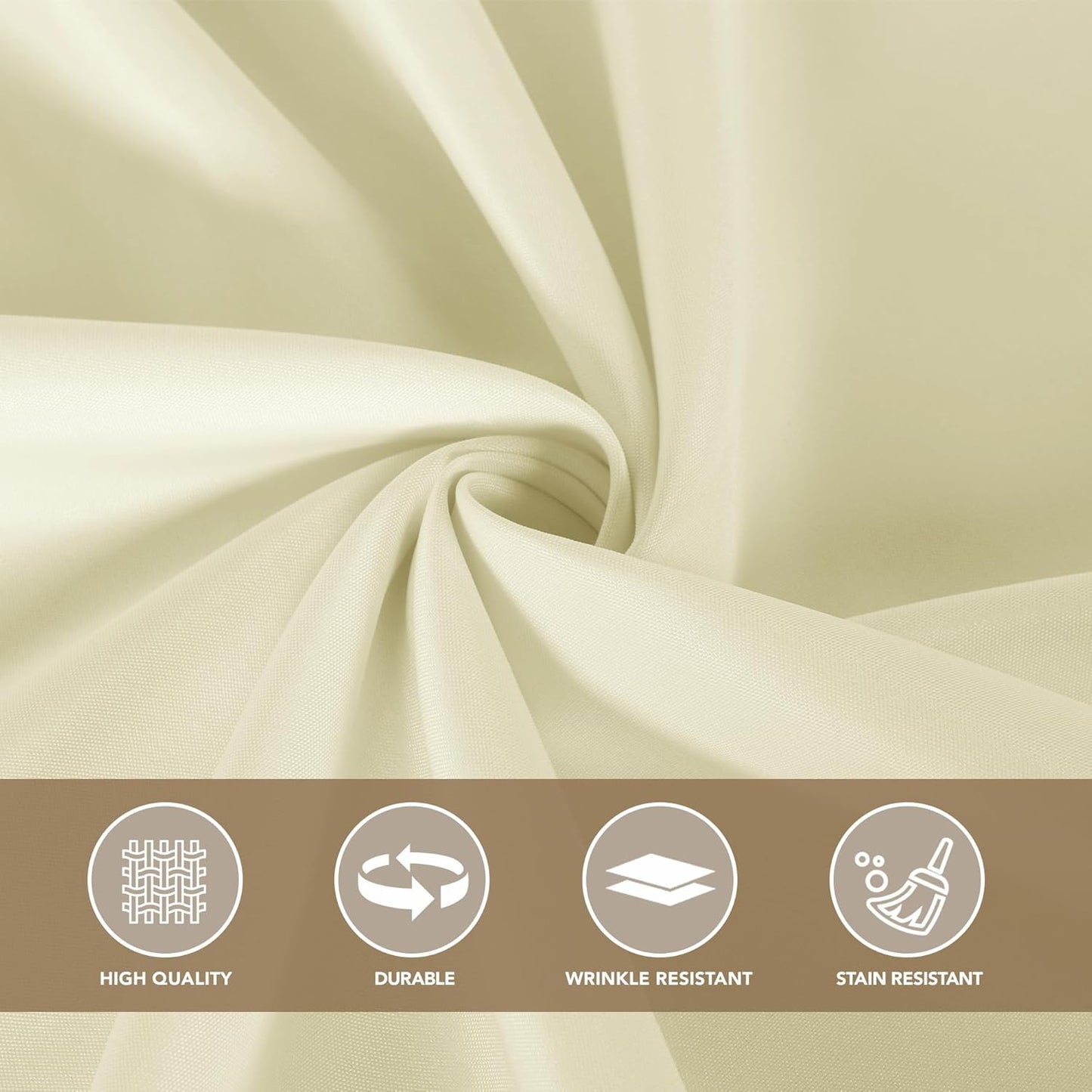 sancua Square Tablecloths 70x70 Inch, 2 Pack - Beige Fabric Table Cloth for Square or Round Tables, Washable Polyester Table Cover for Outdoor Party, Birthday, Decorative Display Tables