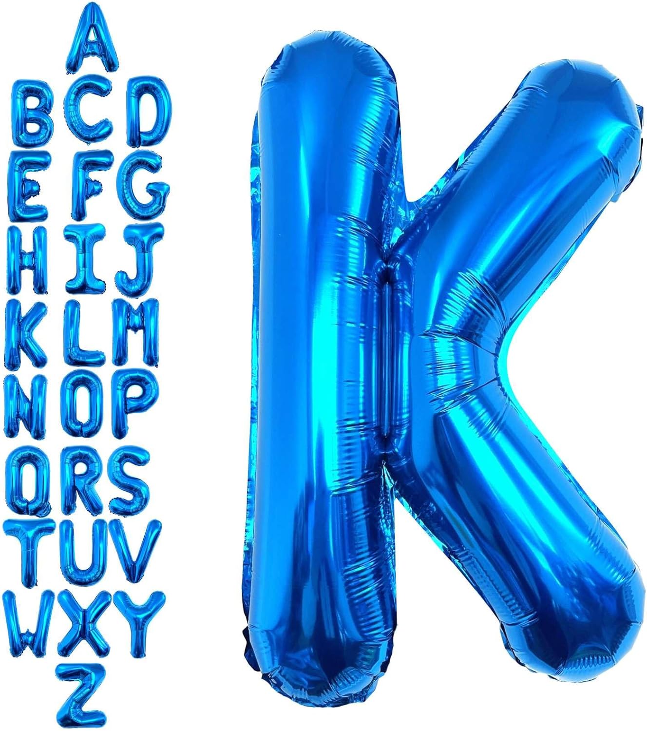 40 Inch Blue Letter K Balloons, DIY Phrase Foil Alphabet Letter K Balloons DIY Word K Banner for Birthday Anniversary Celebration Graduation Party Supplies Decoration