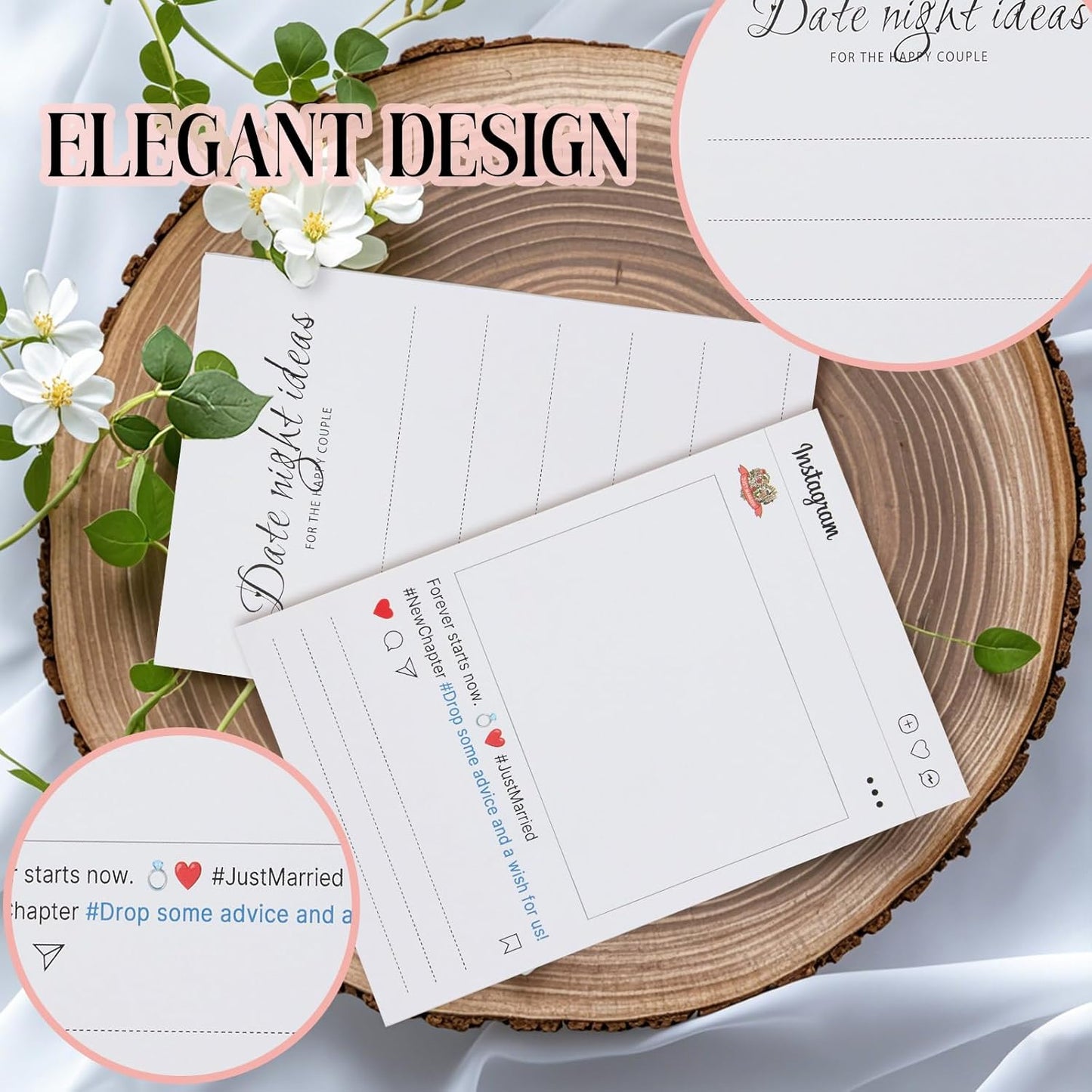 Bridal Shower Games Bridal Shower Advice Cards Wedding Games 50 Guests Advice and Wishes InsStyle