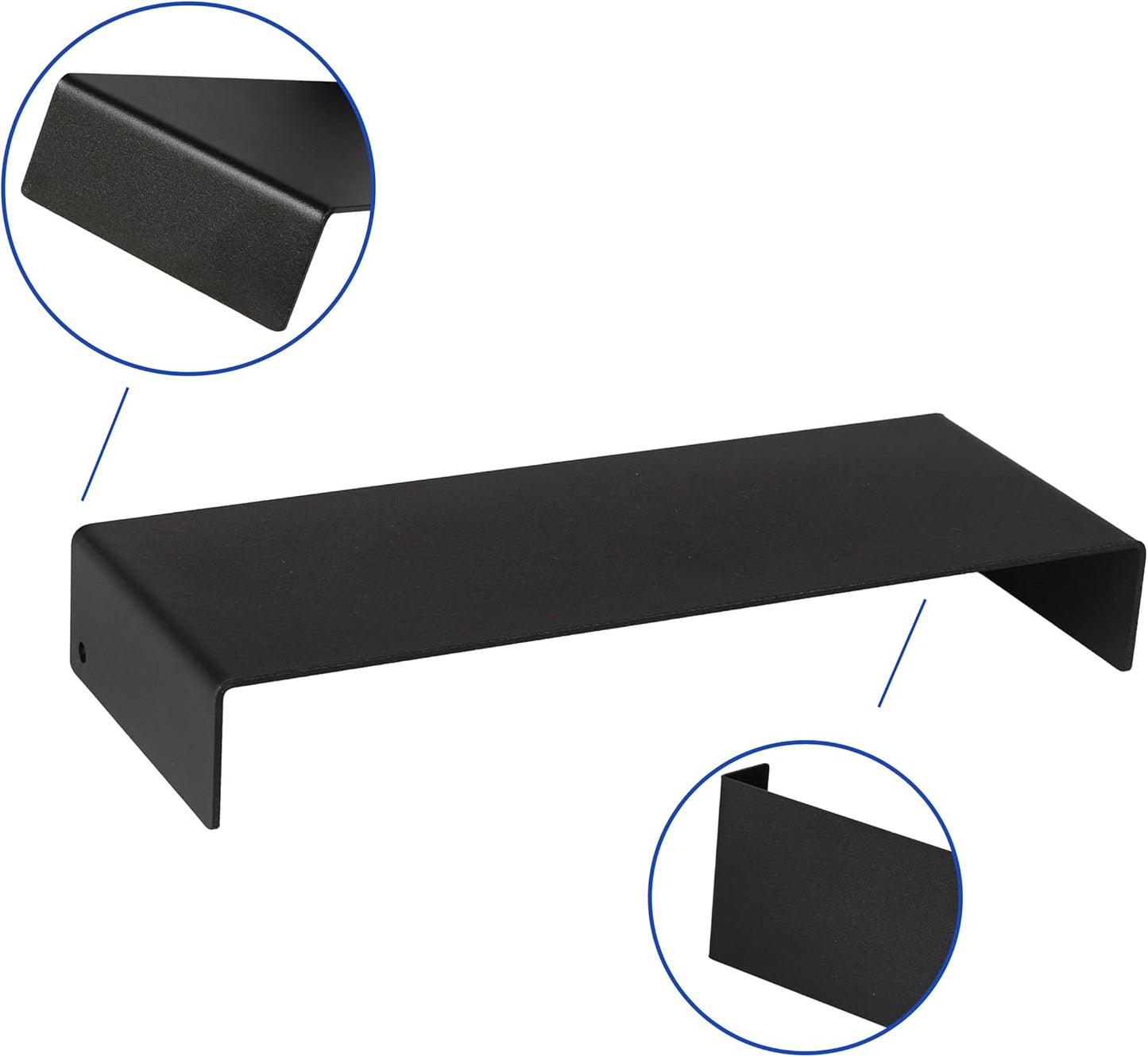 Black Matte Metal Display Stand,8 Pcs 2 Set Display Risers, Metal Rectangular Display Shelf for Showcase, Dessert, Toys, Perfume (8Pcs-Black, L7“x8”x9)