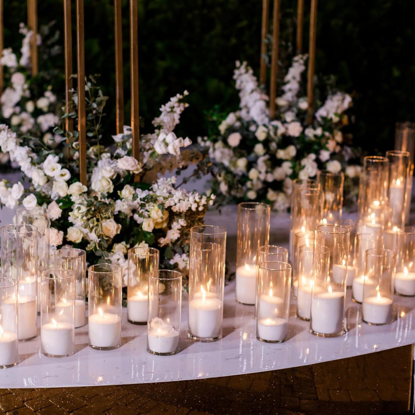 Thin Glass Cylinder Vases 2.5''/3.3'' Diameter 2mm Wall Thickness Clear Flowers Vase Hurricane Floating Candles Holders for Table Centerpieces Wedding Decor(3.3'' X 5.9'',7.9'',9.8'',18 Pcs)