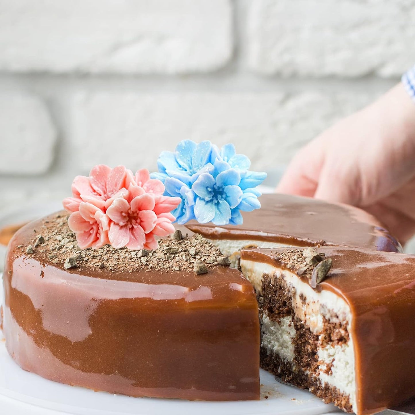 2PCS Blossom Flower Mold Silicone Flower Molds Fondant Chocolate Candy Cake Decoration Mold Silicone Molds for Epoxy Resin Casting Candle Soap DIY Art Craft Baking