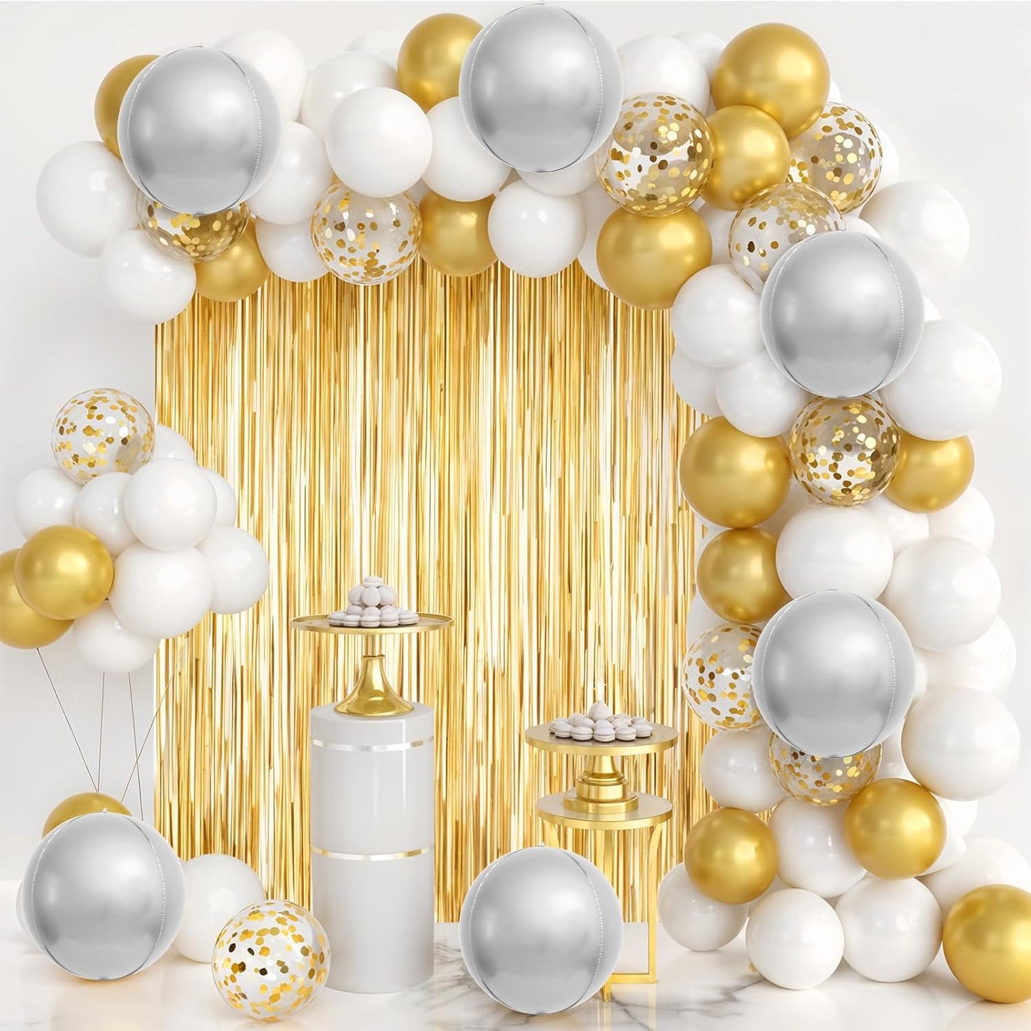 6Pcs Silver Round Foil Balloons,Giant 4D Round Ball Balloons,22 Inch Metallic Silver Balloon for Birthday Wedding Prom Graduation Party Decorations