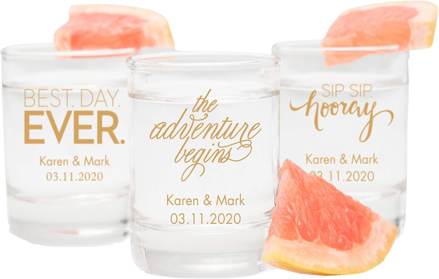 WEDDINGSTAR Personalized 2.75oz Shot Glass Customizable Full Color Print - 72 pack