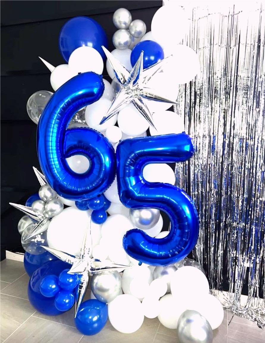Big Mylar Navy Blue 5 Balloon 40 Inch, 5th Birthday Number Balloon Decorations, Men Boy 15 25 35 50 55 65 Birthday Numbers, Anniversary Party Supplies 2025 Foil Number Balloons