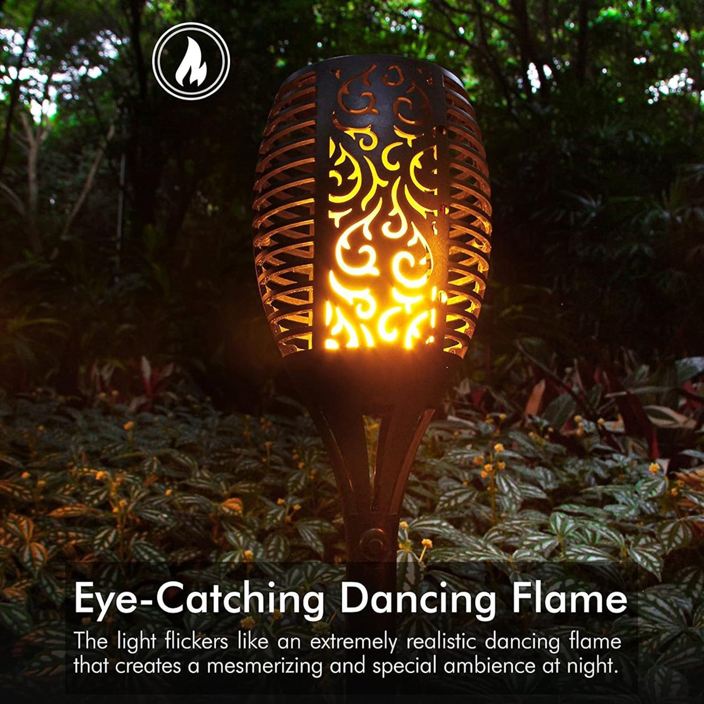 Solar Tiki Torch 43" (Super Large Size) with Flickering Flame, 99 LED Outdoor Waterproof Solar Powered Lights for Holiday Decorations Outside Garden Yard Pathway Decor