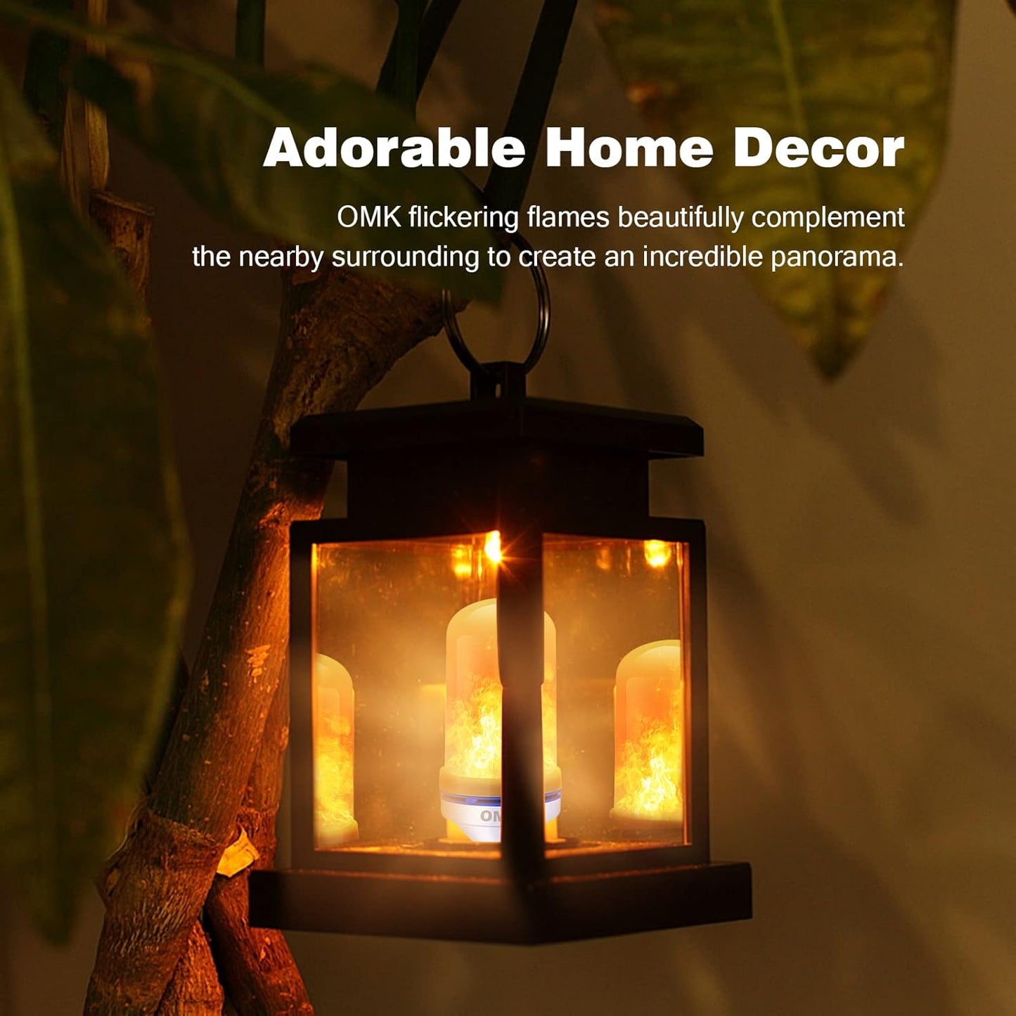 OMK Christmas Flame Effect Light Bulbs LED (6 Pack) Fire Light Bulb Flickering Light Bulbs for Porch Yard Outdoor Fake Fire Party Holiday Christmas Gifts Spooky Attractions Decoration