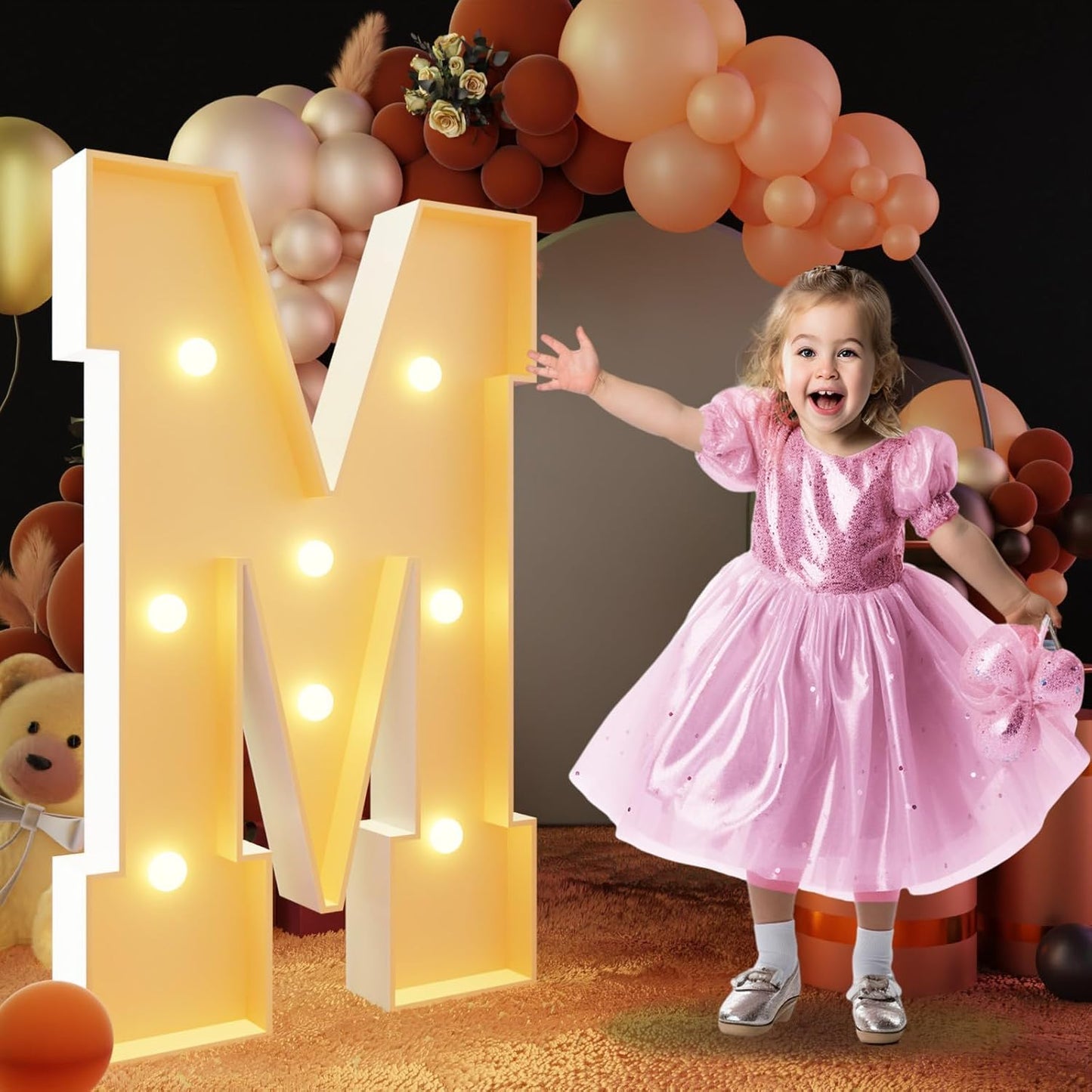 imprsv 3FT Block Marquee Letters, Light Up Letters for Birthday, Baby Shower, Wedding & Engagement Parties