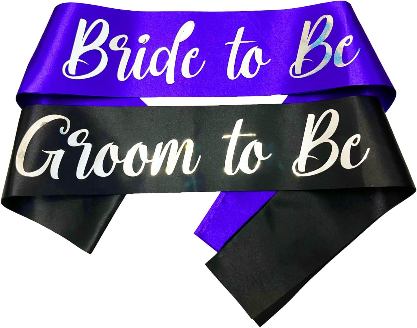 Bride to Be Sash and Groom to Be Sash, Bachelorette Party Supplies Engagement Party Favors, Bridal Shower Sashes Bachelor Decorations Purple