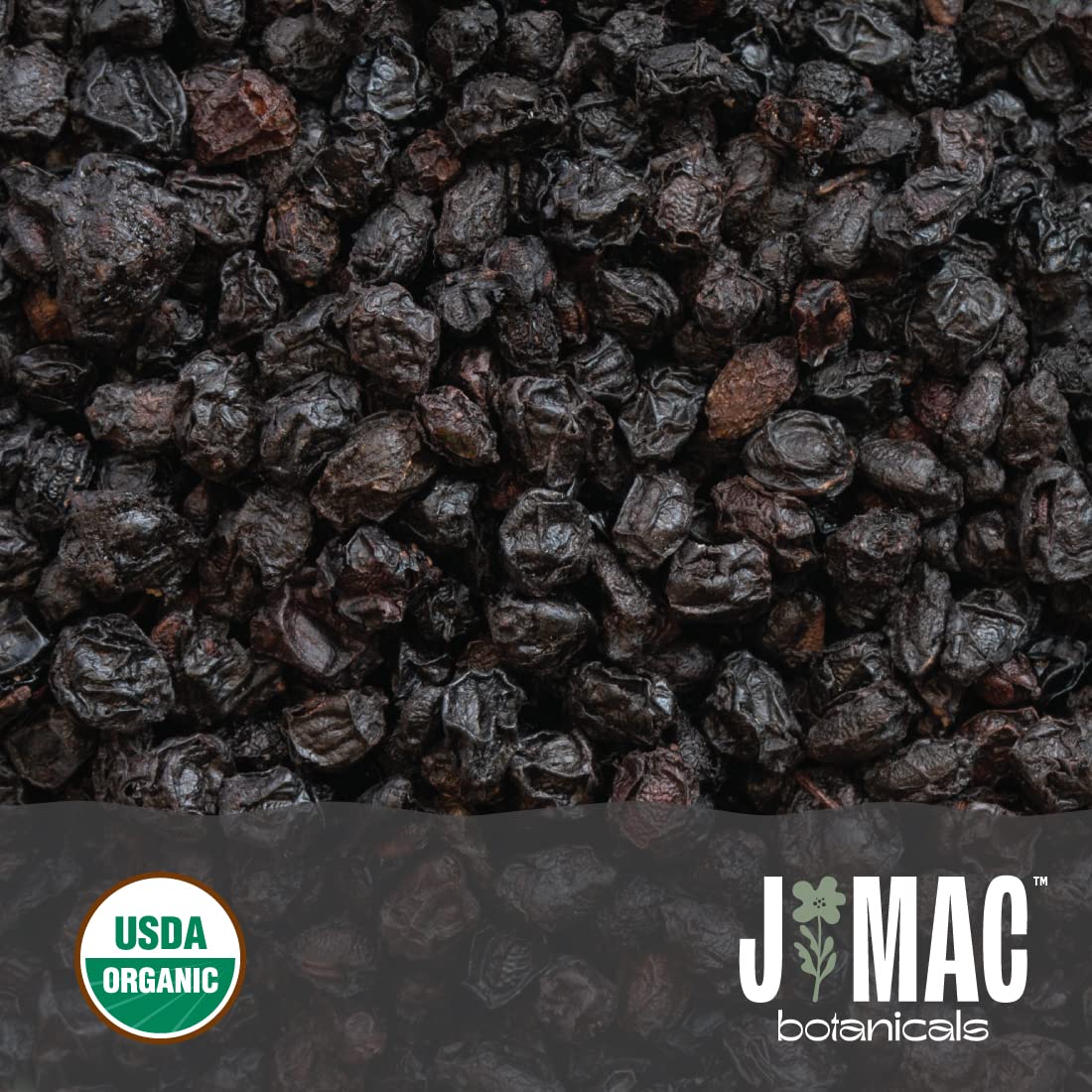 J MAC BOTANICALS Certified USDA - 100% Organic Dried Elderberries - 2lb Bulk - Non-Irradiated, Non-GMO, Whole Black Elderberry Immune Support - Raw Vegan Sambucus 2 Pack