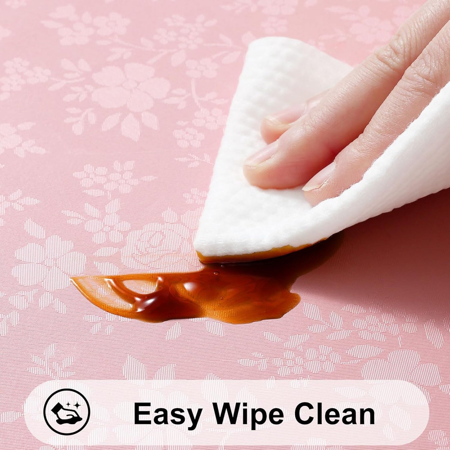 Smiry Rectangle Table Cloth, Waterproof Heavy Duty Vinyl Tablecloths, Wipeable Washable Table Cover for Kitchen and Dining Room (Pink, 60" X 102")