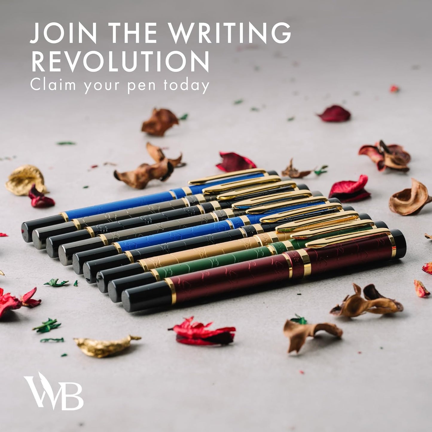 Wordsworth & Black Primori Fountain Pen Set [Blue Gold]; Extra Fine Nib, Gift Case, 24 Ink Cartridges, Refill Converter, Manual; Journaling, Calligraphy, Smooth Writing Pens; Left and Right Handed