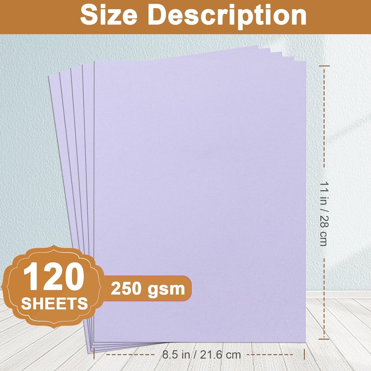 120 Sheets Purple Cardstock 8.5 x 11 Certificate Paper, 92lb Heavyweight Card stock Lavender Paper for DIY Card Making, Greeting Cards, Wedding Invitations, Graduations