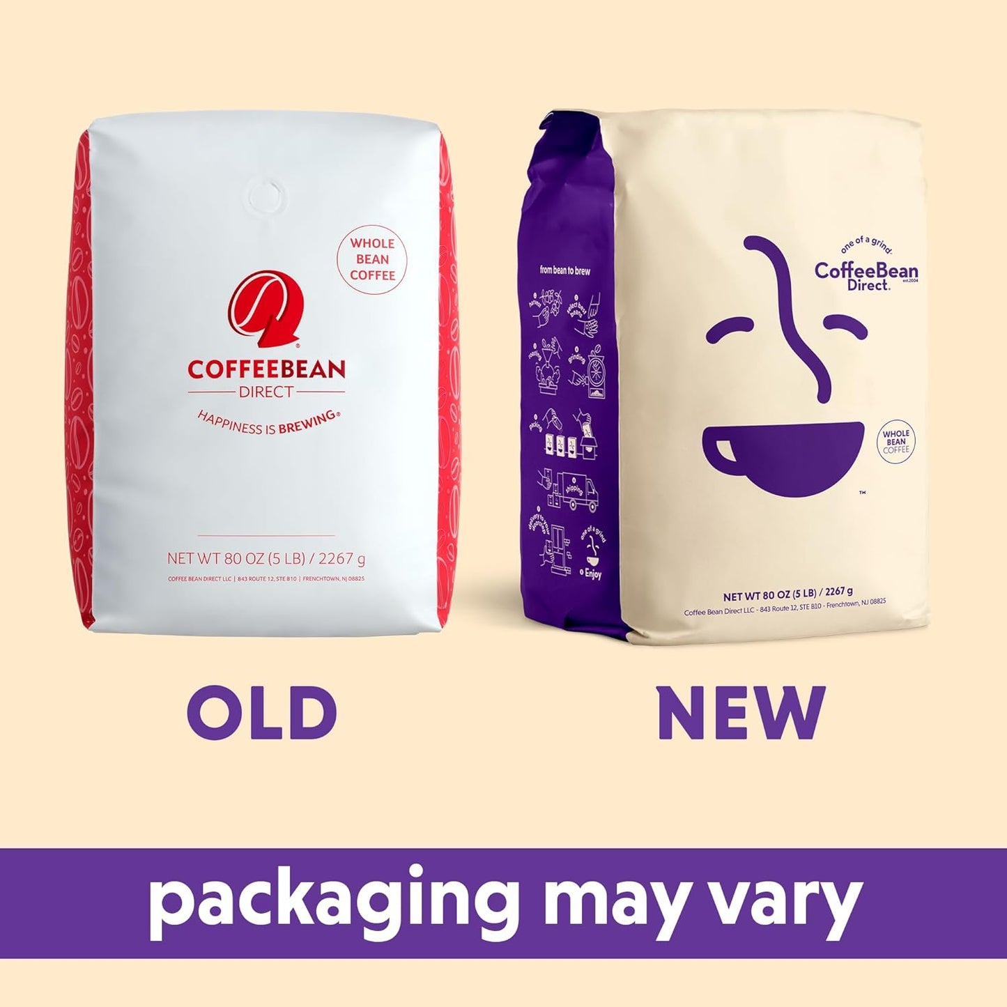 Coffee Bean Direct Organic Bali Blue Moon, Whole Bean Coffee, Light Roast, 5 Pound Bag (Pack of 1)