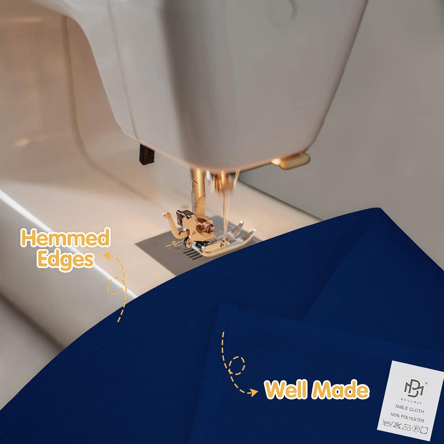 BRILLMAX 8 Pack Navy Blue Tablecloths for 8 Foot Rectangle Tables 60 x 126 Inch - 8ft Rectangular Bulk Linen Polyester Fabric Washable Cloth Cover for Wedding Reception Banquet Birthday Party