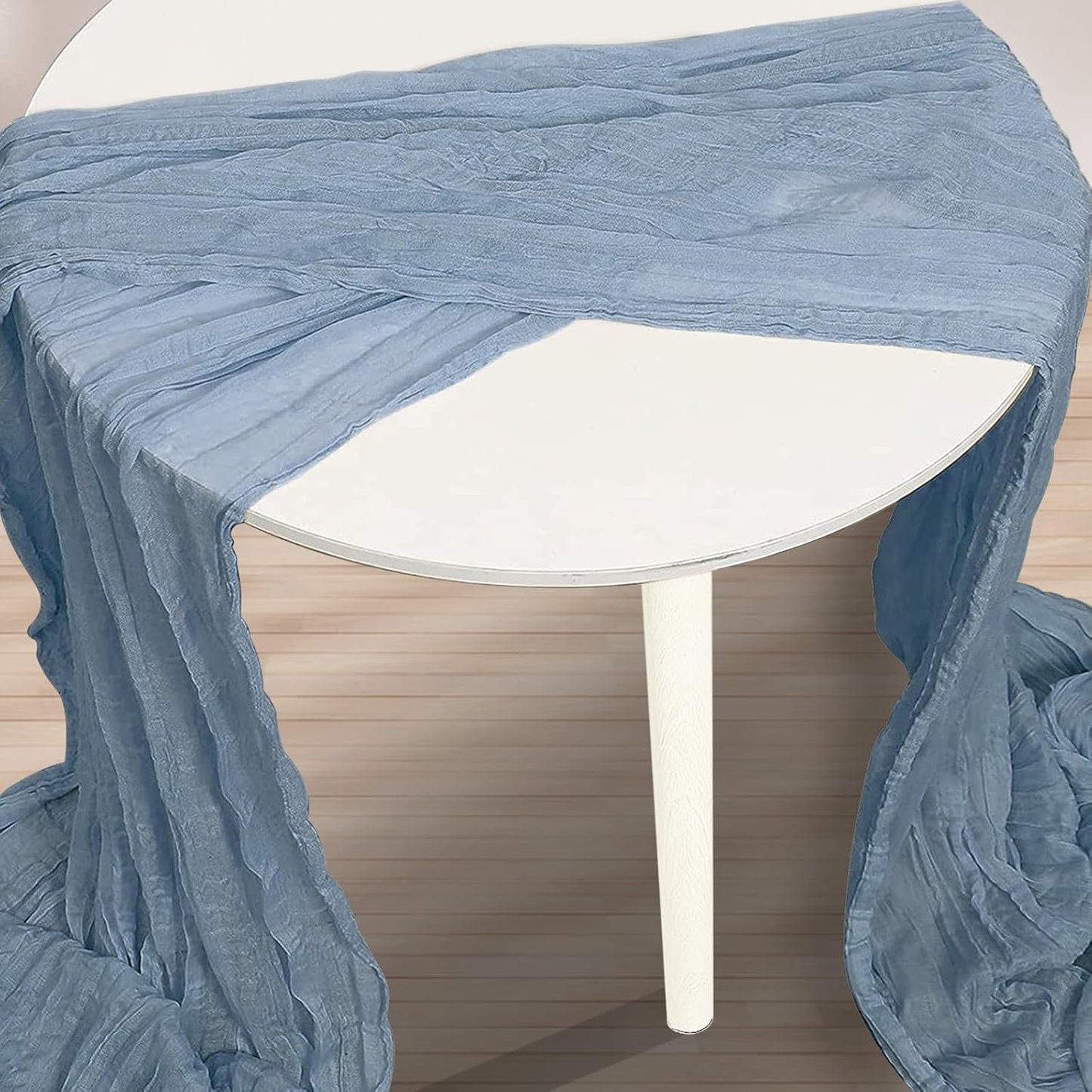 1 Pack Dusty Blue Cheesecloth Table Runner 35x120 Inch 10Ft Rustic Gauze Cheese Cloth Table Runner Sheer Cheesecloth Table Runners for Wedding Party Bridal Shower Decoration