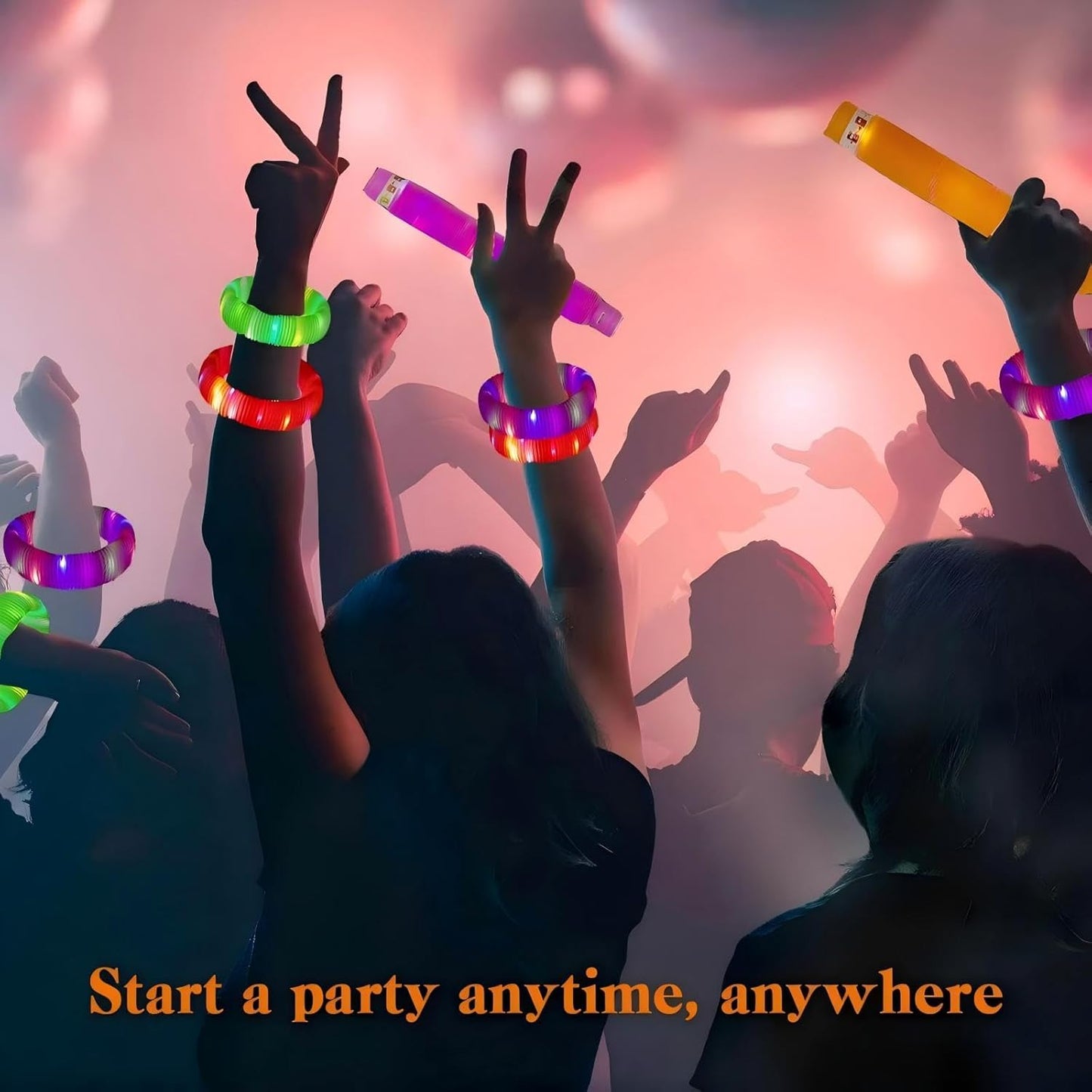 Blue 24 Pack Light Up Party Favors Supplies,Bulk Glow Sticks Bracelet,Necklace Accessories for Kids,Birthday Return Gifts Treats,Easter Basket Goodie Bag Stuffer Fillers for Boys Girls