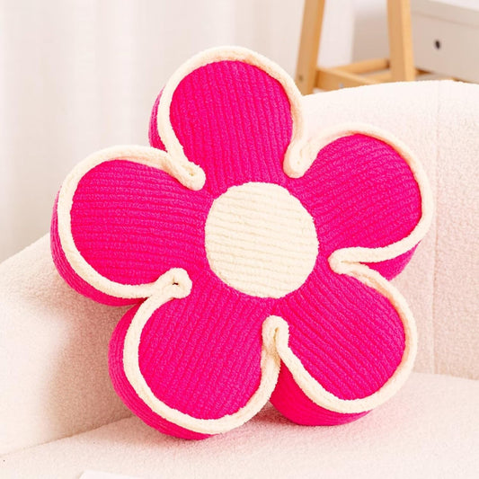 Soft Flower Shaped Floor Cushion, Decorative Throw Pillow, Cute Seating Cushion, Plush Pillow for Sofa Couch Bed (13.7 Inch, Hot Pink)