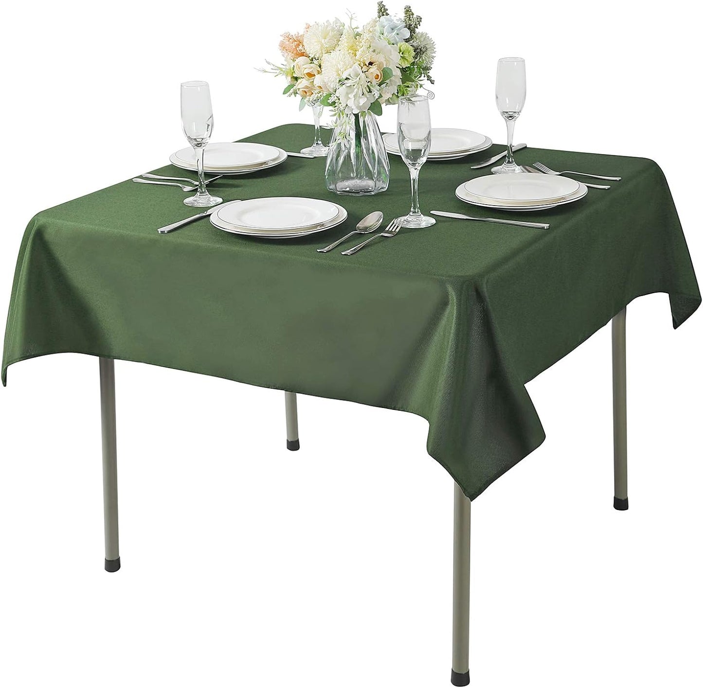 Cupuamon Square Tablecloth 70x70 inch Washable Polyester Fabric Table Cloth for Wedding Party Dining Banquet Decoration（70x70,Willow）