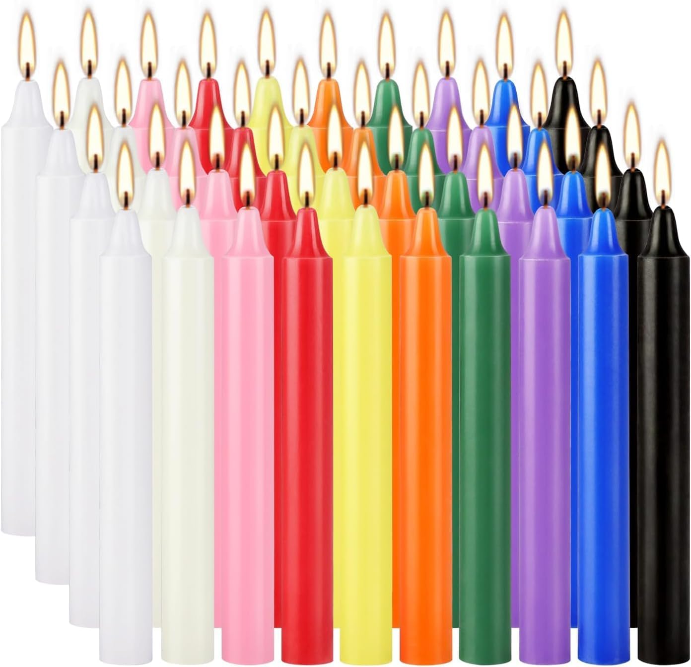 40 Pack Spell Chime Candles-4 Inch Multi-Colored Taper Candles Sticks-for Home Decor Kitchen Decor Wedding Decoration-10 Colours